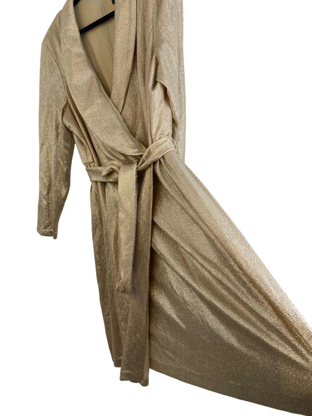 20W Adrianna Papell Dress Metallic Jersey Gold US V-Neck Faux Wrap Tuxedo NWT