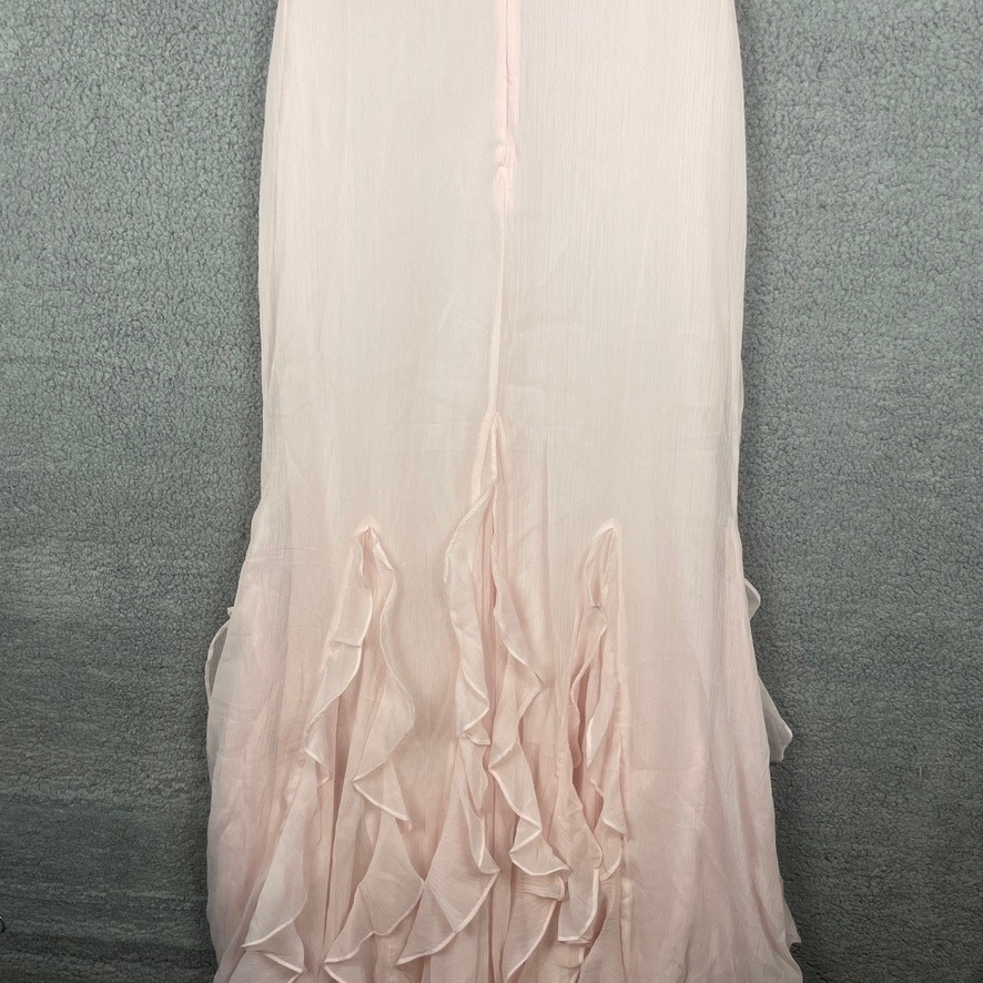 Asos Design Women’s US 6 Pink 100% Polyester Bridemaids Flutter Sleeve Dress