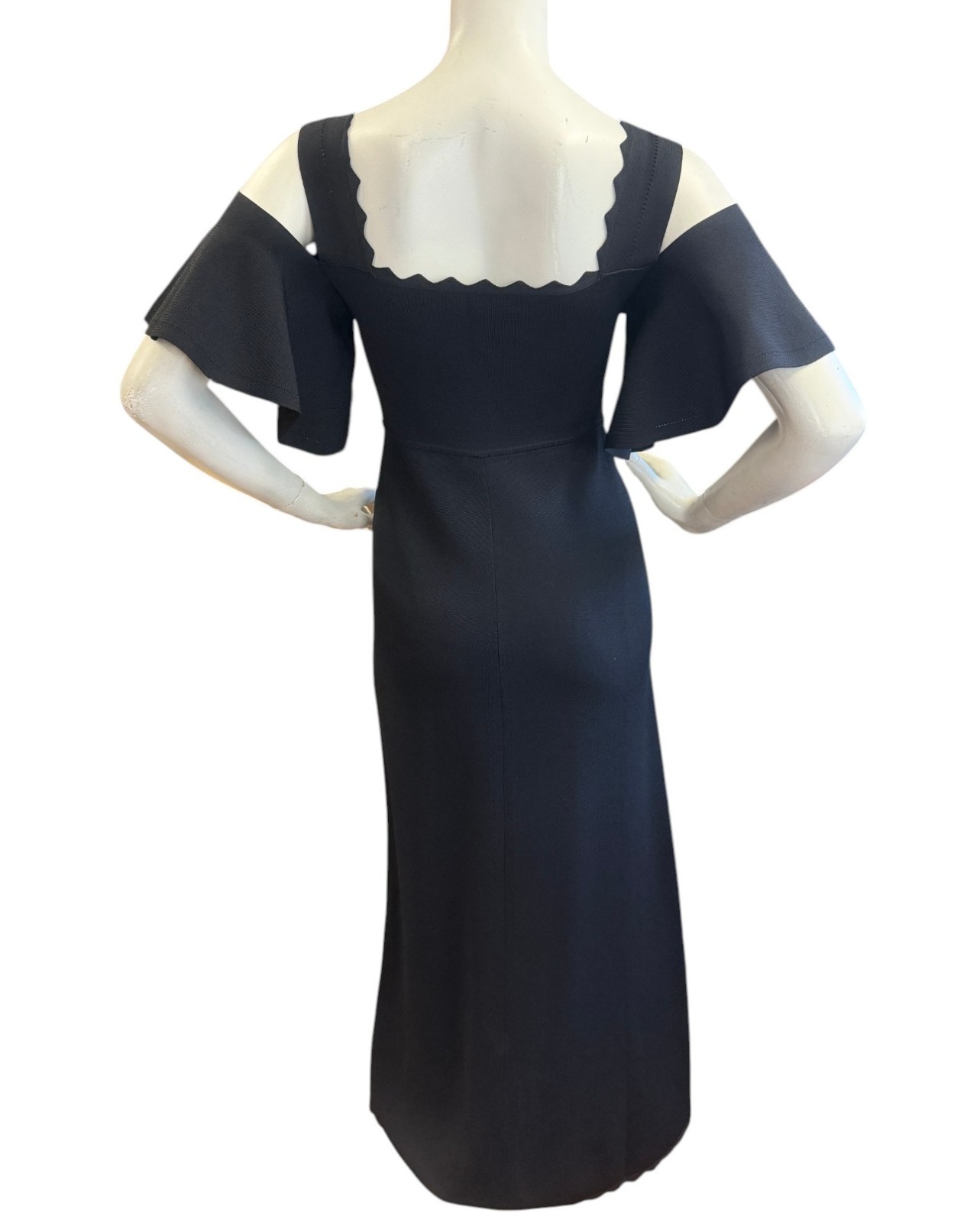 NWOT APIECE APART Lira Off The Shoulder Midi Dress Small Black Stretchy Knit