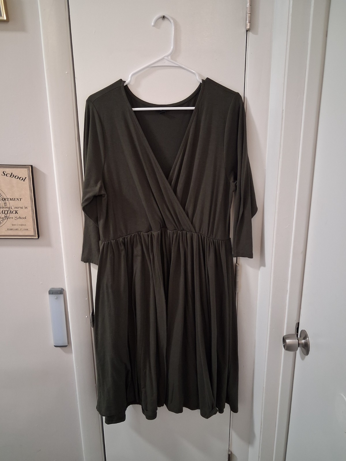 Olive green Torrid 2 wrap top half sleeve dress