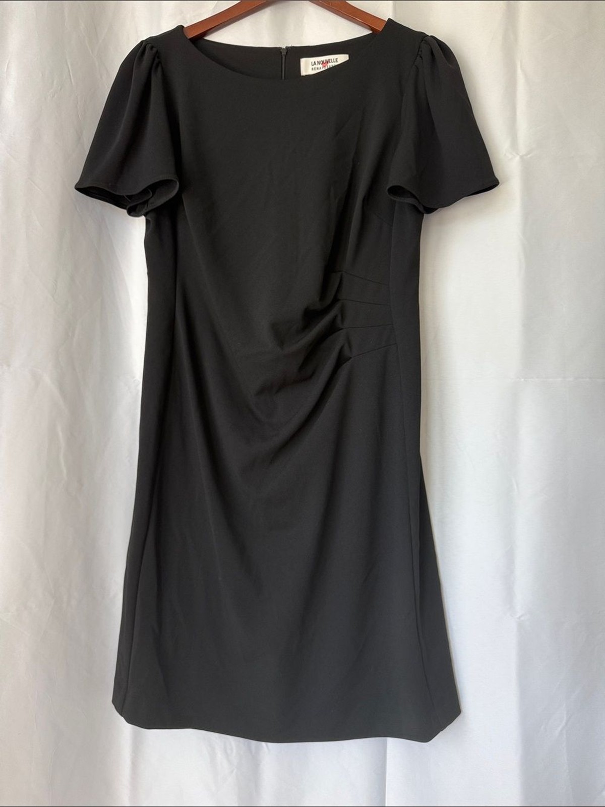 Laundry by Shelli Segal Black Midi Dress with Flutter Sleeves