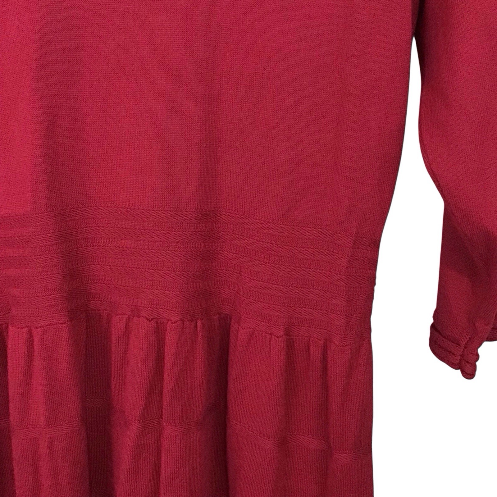 Sophie Max Ruby Red Sweater Dress XL Cotton Blend Long Sleeve