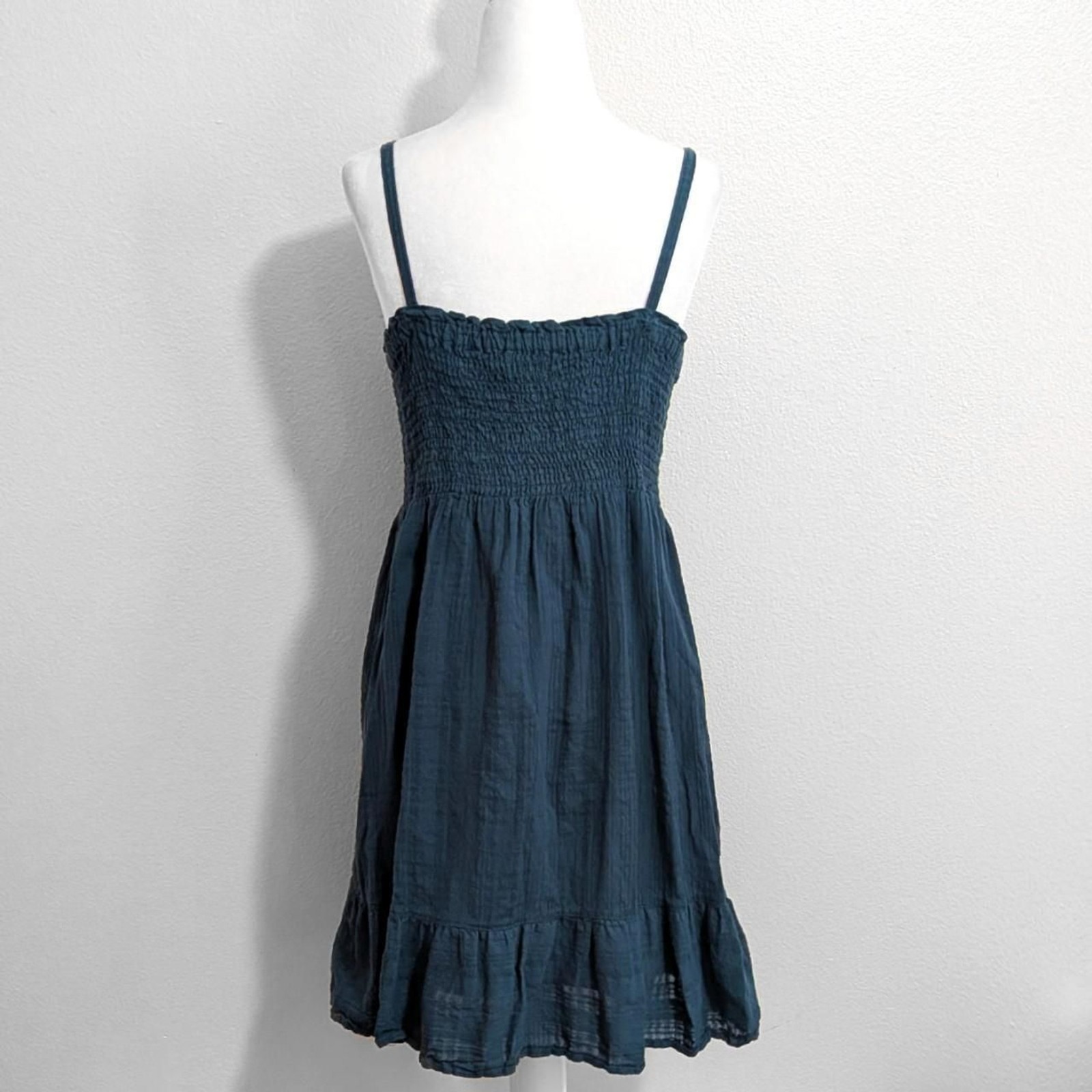 Mossimo Supply Co. Blue Smocked Button Up Mini Dress | Size L