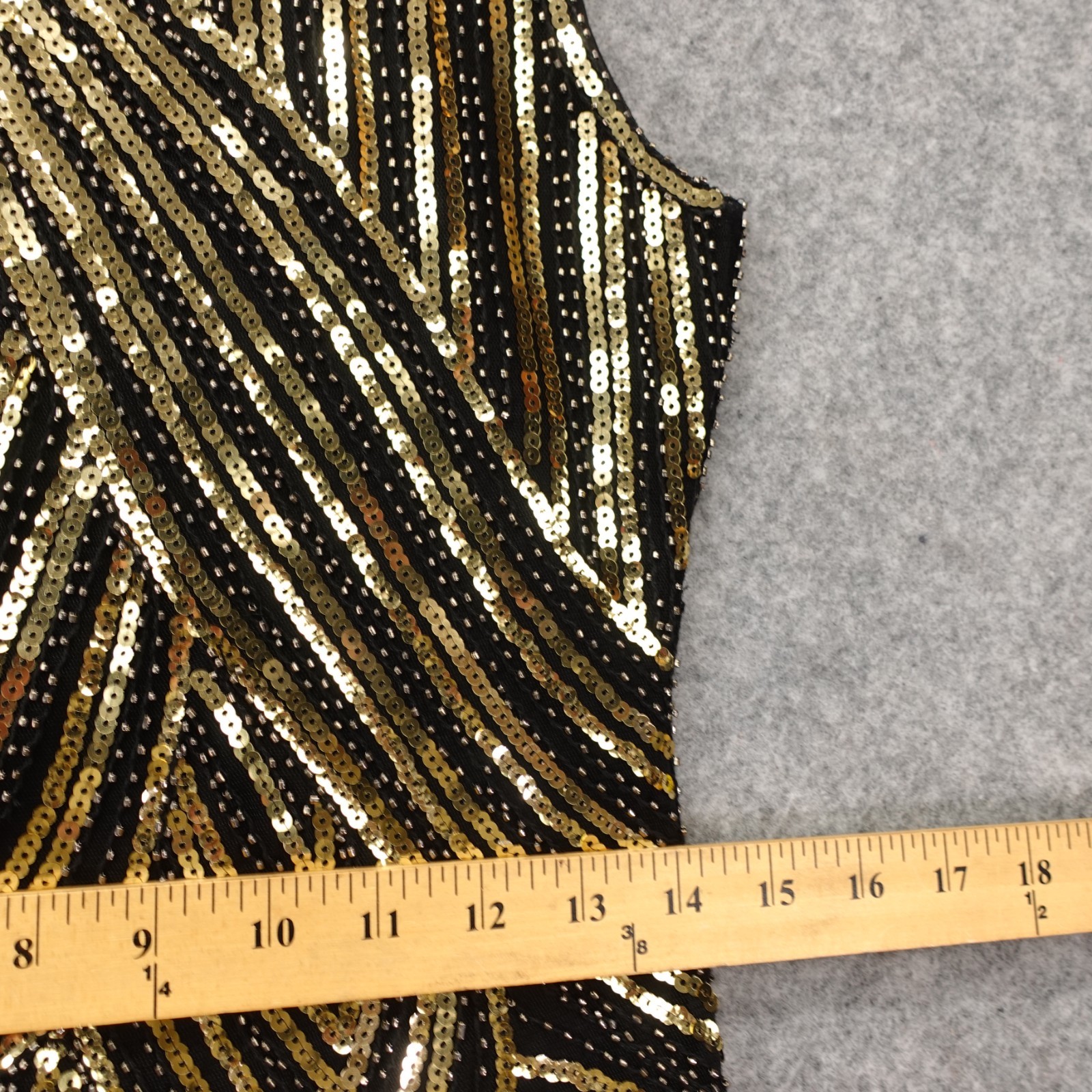 Sequin Beaded Flapper Dress Women S Gold 1920s Great Gatsby Evening Party Fringe