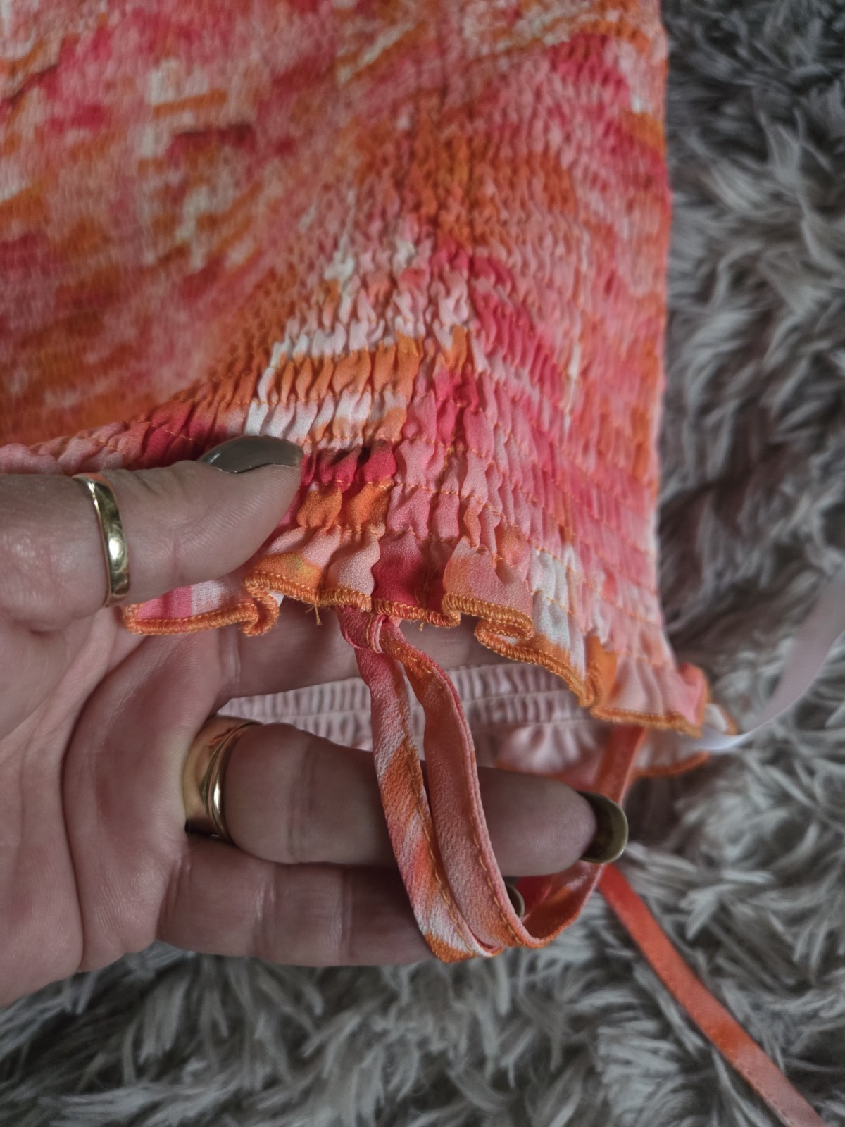 Beach City One Shoulder Pink Orange Dress Elasticated Runched Skirt Size S BNWT