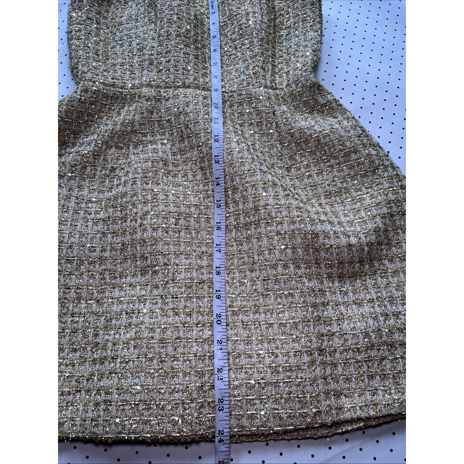 Hello Molly Gold Strapless Tweed Mini Dress Sequin Bouclé Cocktail Party NWT Sml