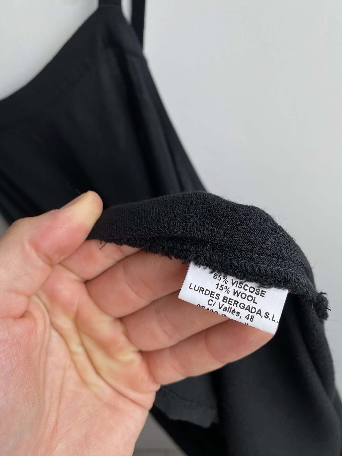 Lurdes Bergada Drawstring Women’s Black Viscose/Wool Dress Size S Made in Spain