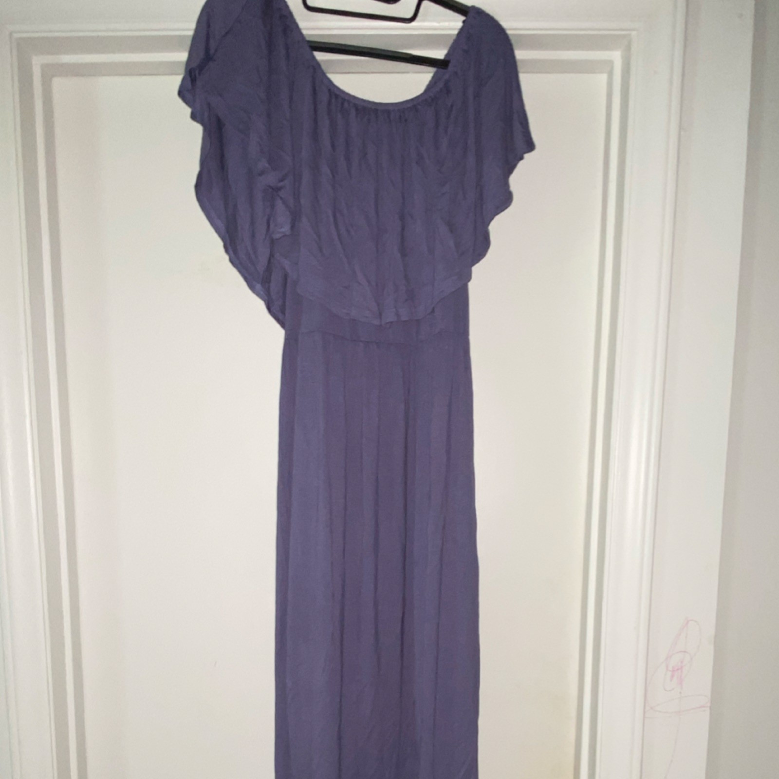 Lilbetter Women’s Purple Solid Jumpsuit One-Piece Short Sleeve Scoop Neck L