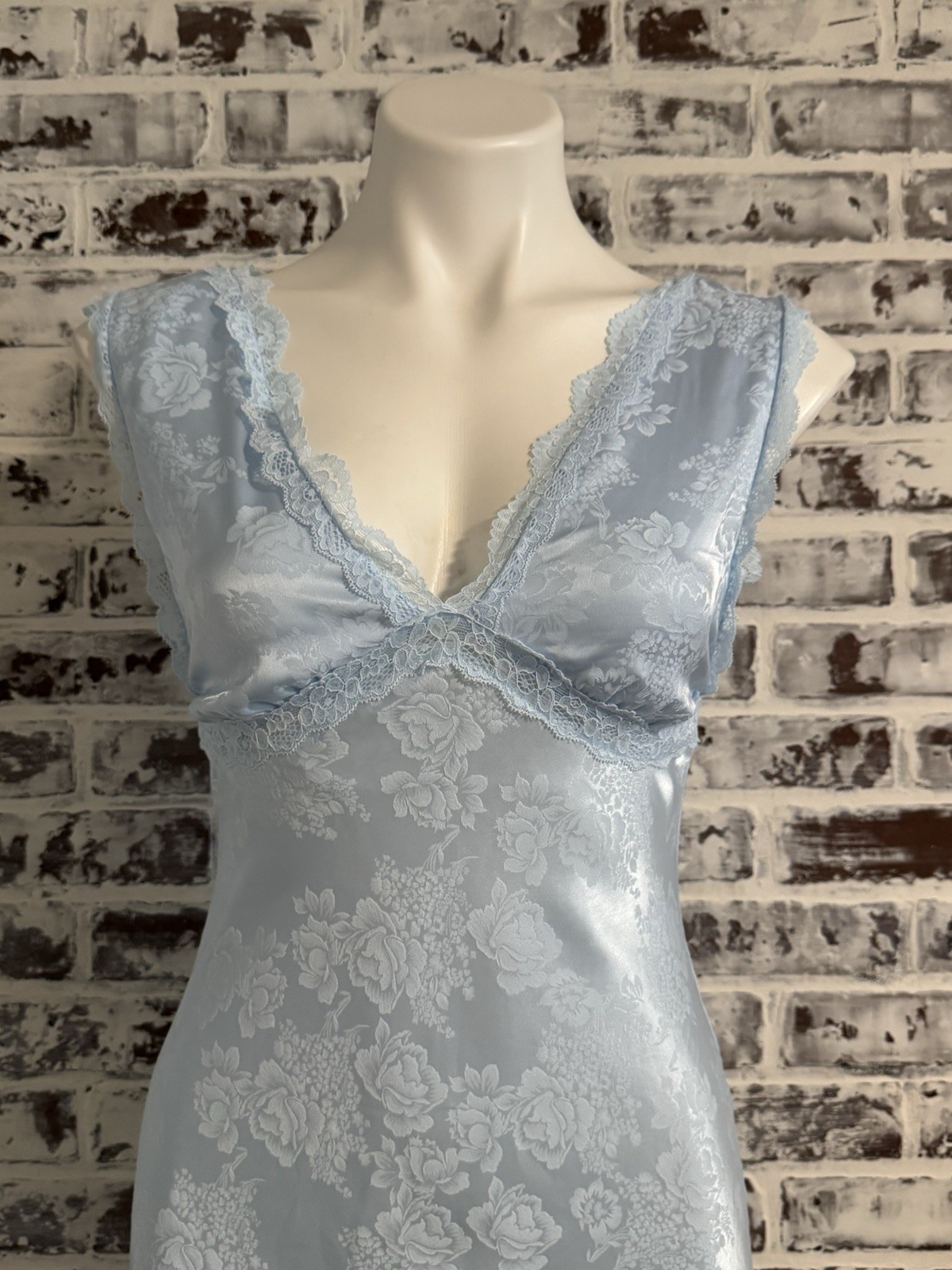 Evolutionary Apparel Small Floral Lace Whimsigoth Babydoll Fairy Maxi Slip Dress
