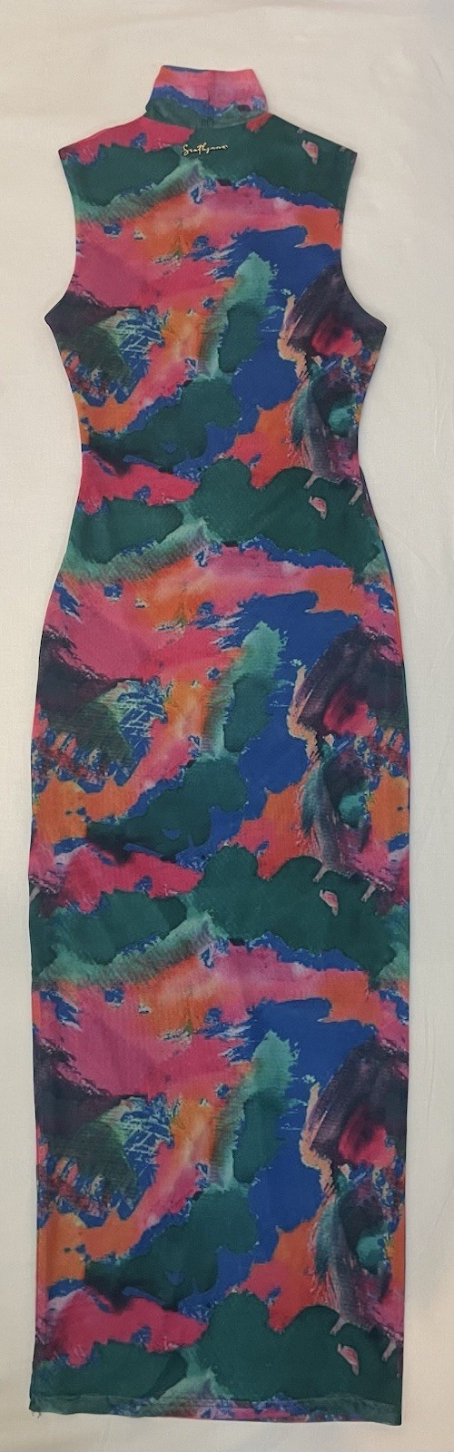 Sixth june maxi mesh bodycon full length fitted dress multicoloured size S 6/8