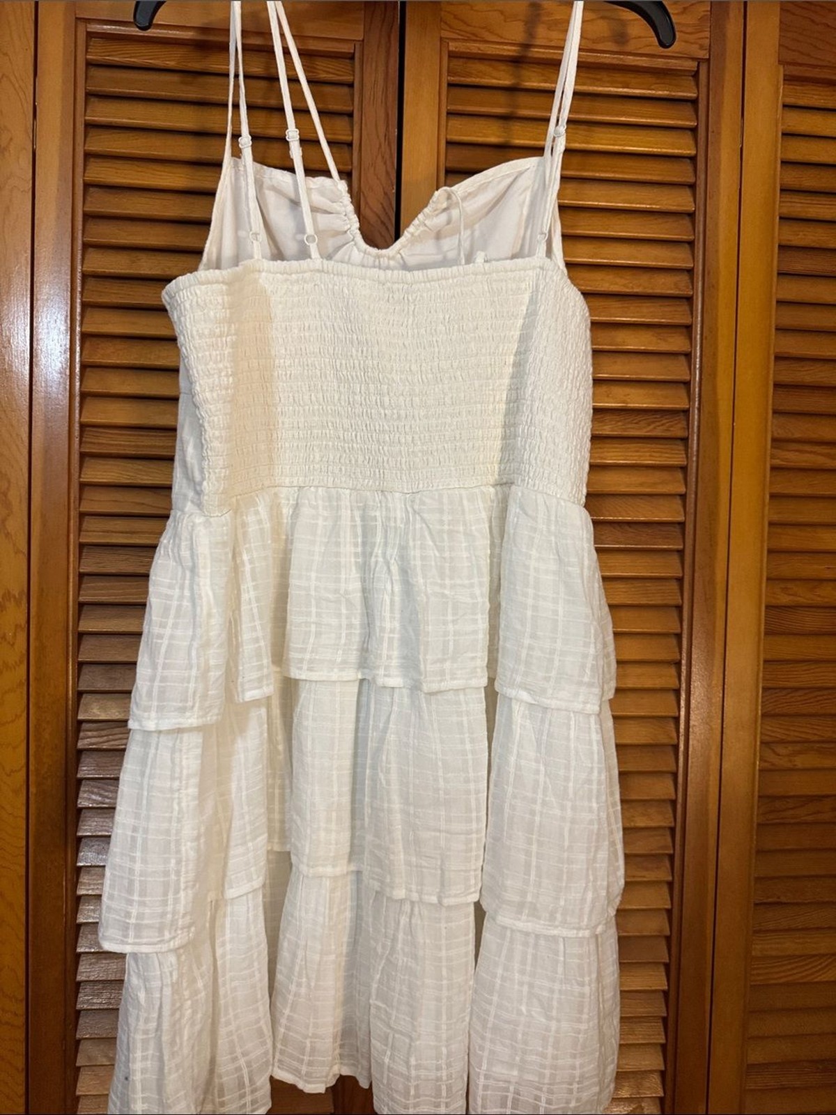 American Eagle Outfitters White Tiered Spaghetti Strap Dress