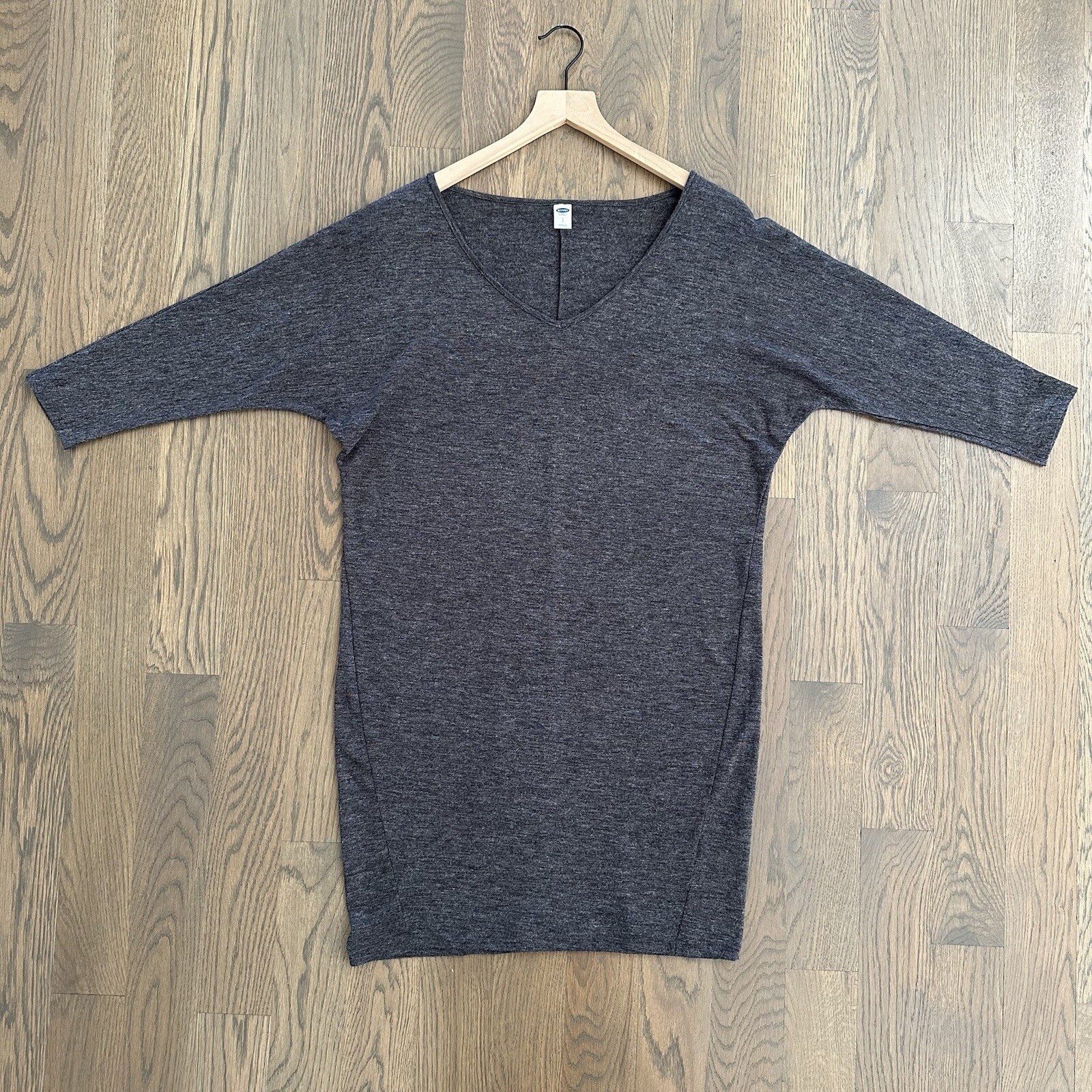 Old Navy Dolman Sleeve Knit Shift Bodycon Dress in Charcoal Heather Grey Small