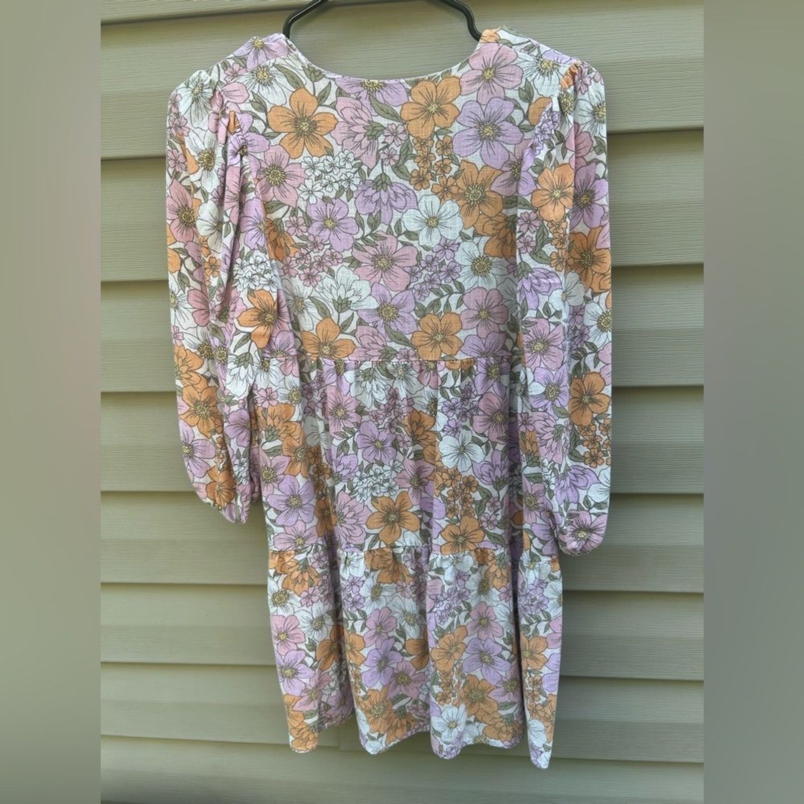 MINKPINK Women’s Ester Smock Mini Dress size XS floral retro boho 60’s dress