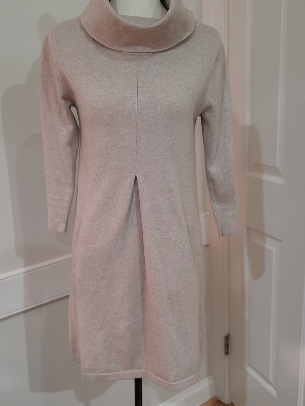 Tyler Boe Kim Cotton Cashmere Women’s Beige Cowl Neck Dress – Size XS