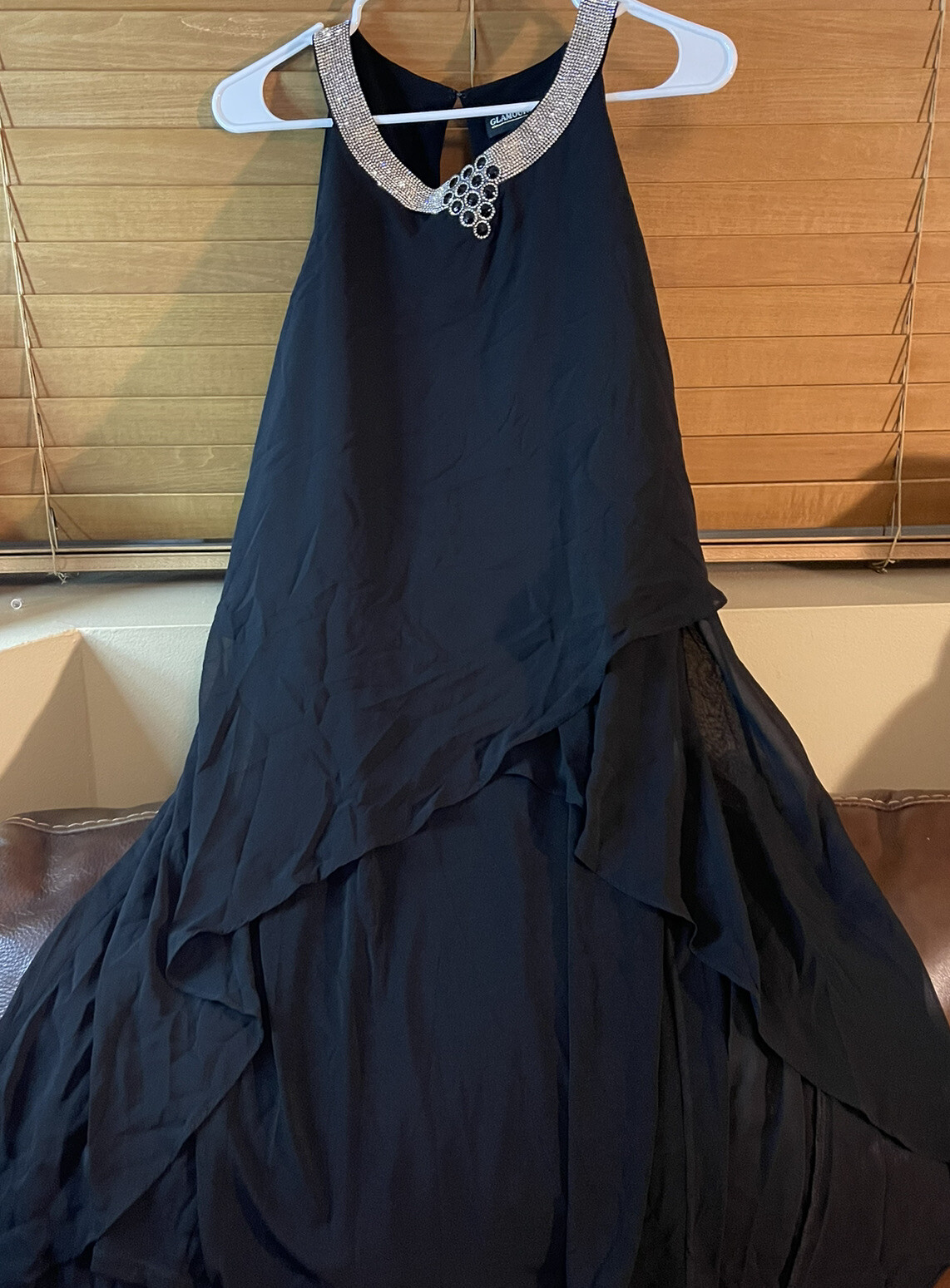 Women Rhinestones Formal Evening Prom Mini Dress Party Réception Gown
