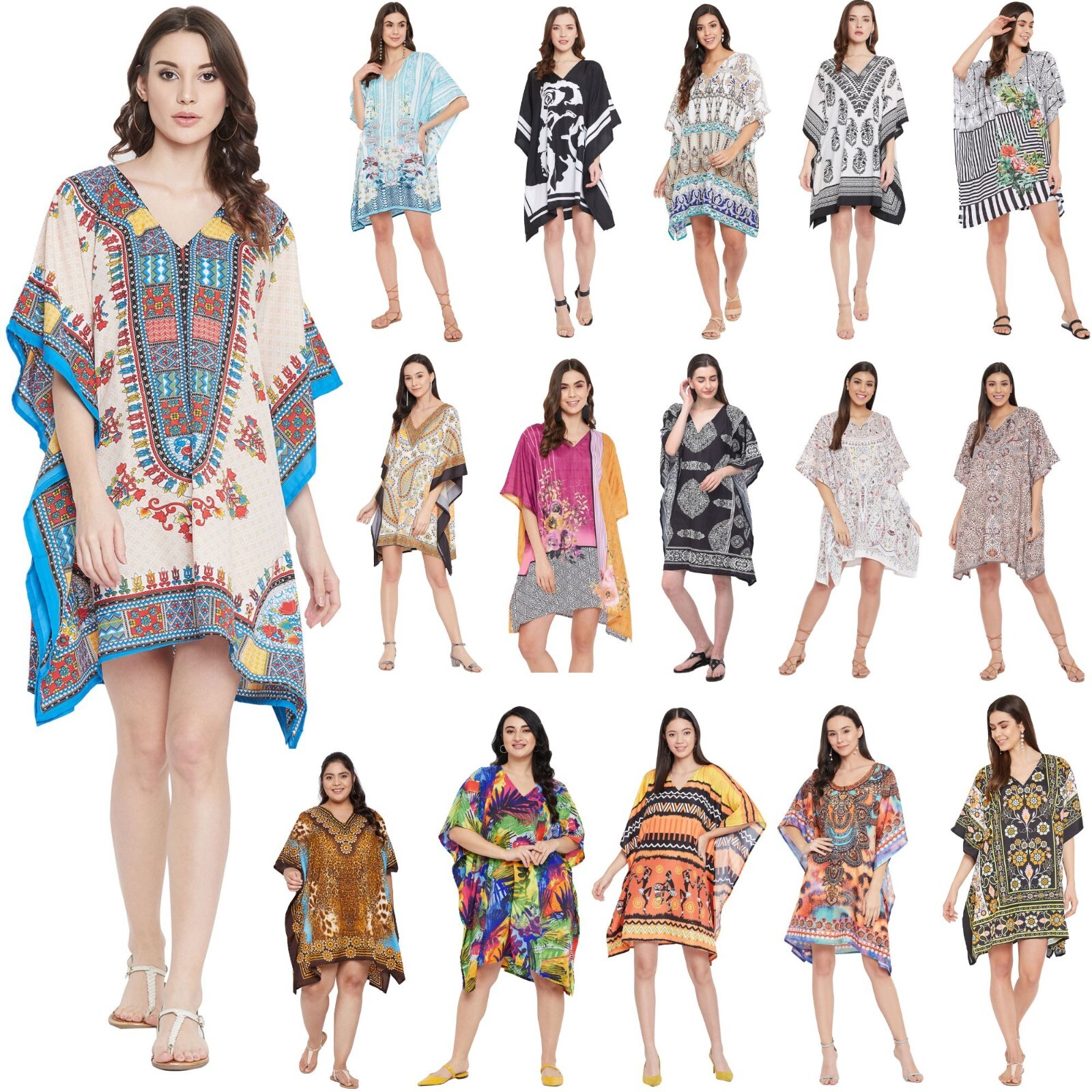 Women Tunic Loose Shirt Blouse Top Dress Beach Boho Kimono Sleeve Christmas Gift