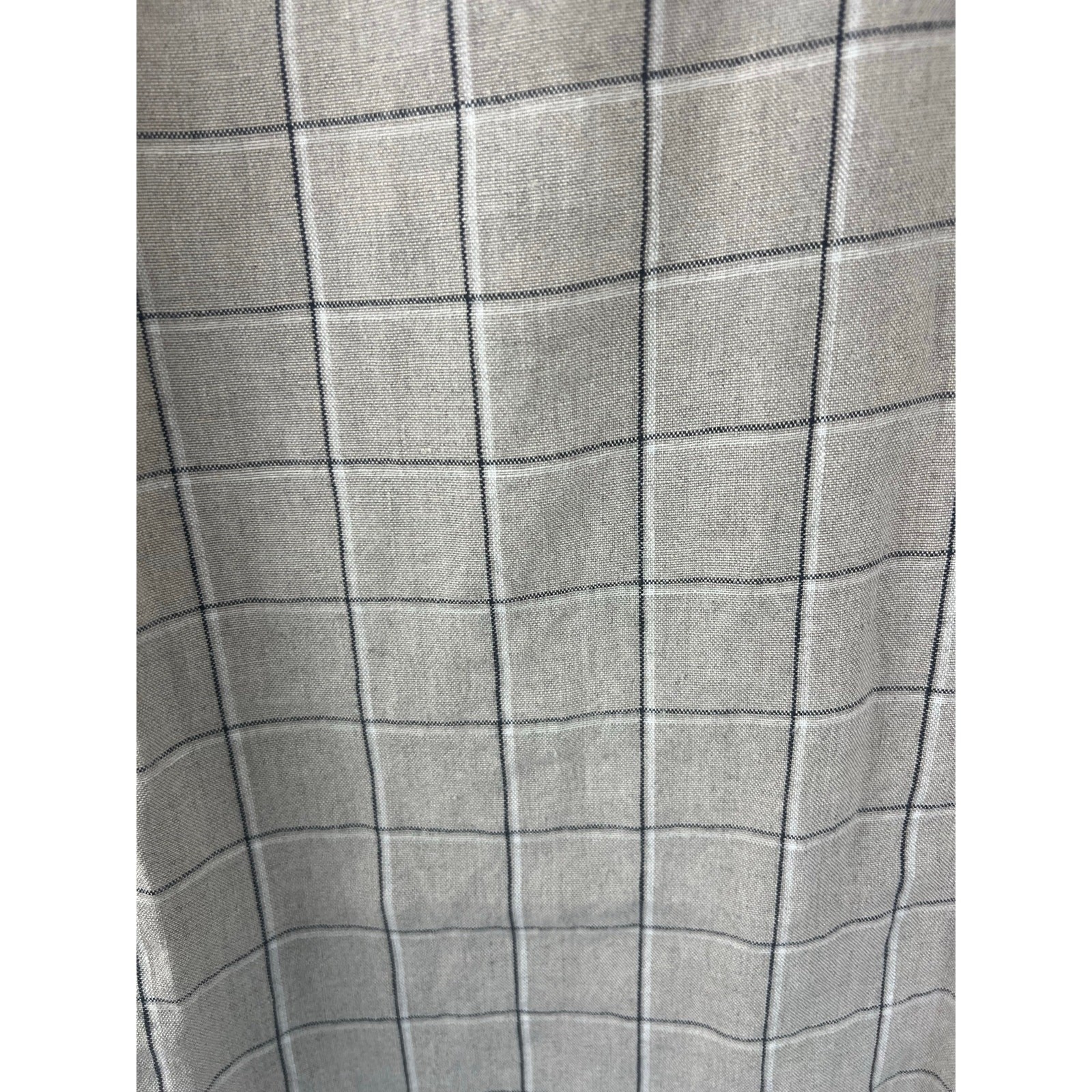 Linenfox Tan Black Check Print Sheath Dress Medium