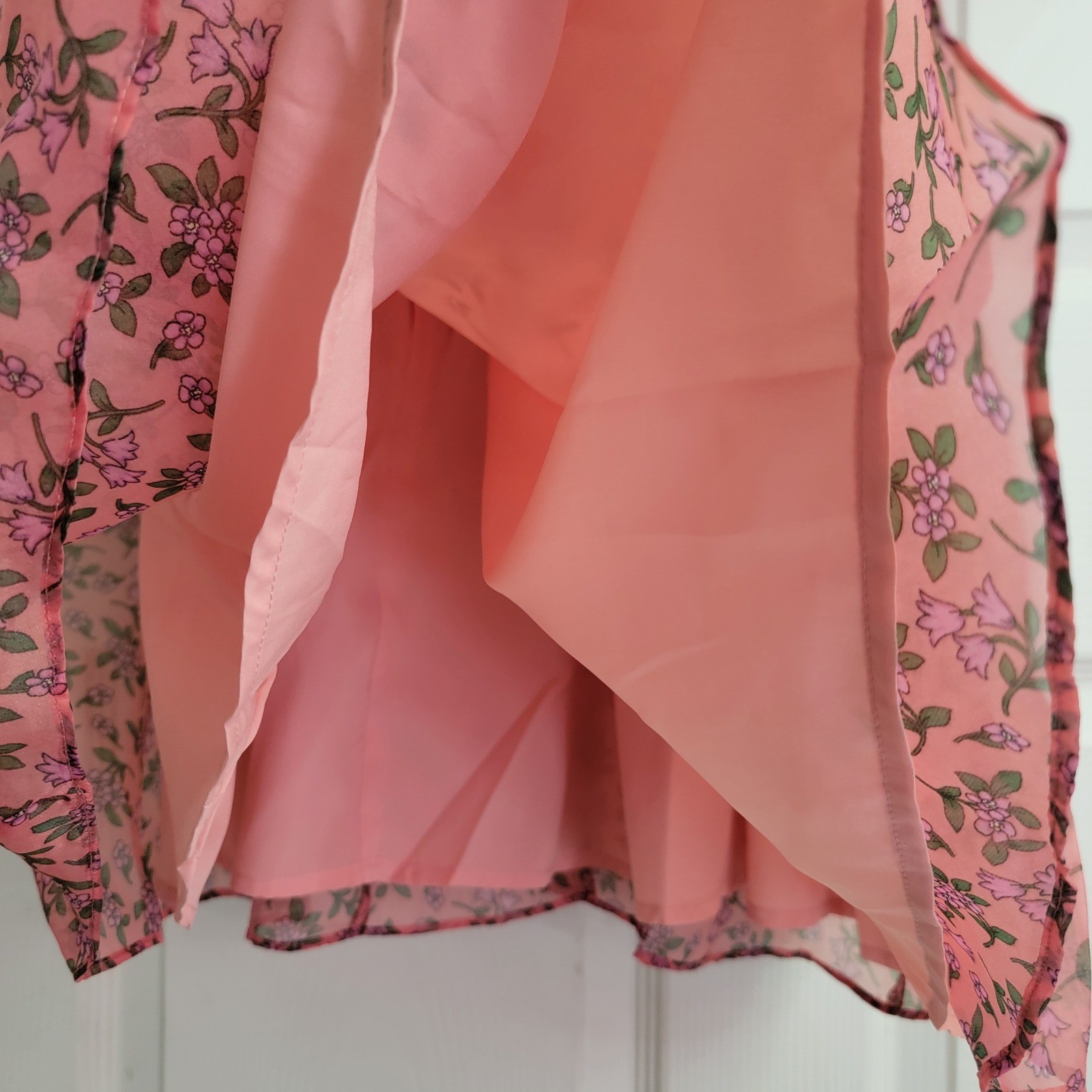 NWT Lost + Wander Pink Floral Venus Rising Mini Dress Babydoll Puff Sleeves Med