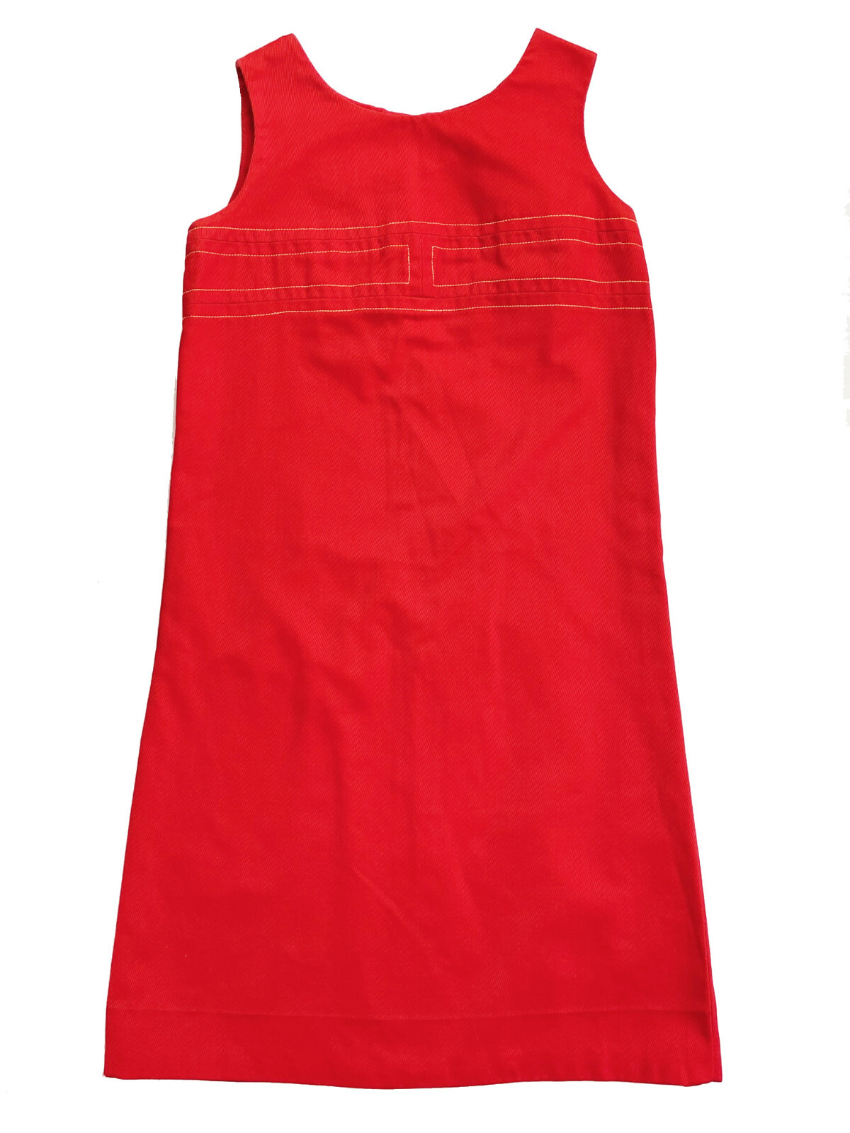 ATA Israel Sleeveless Mini Dress Vintage 60s Orangey Red Cotton Size 38 US S