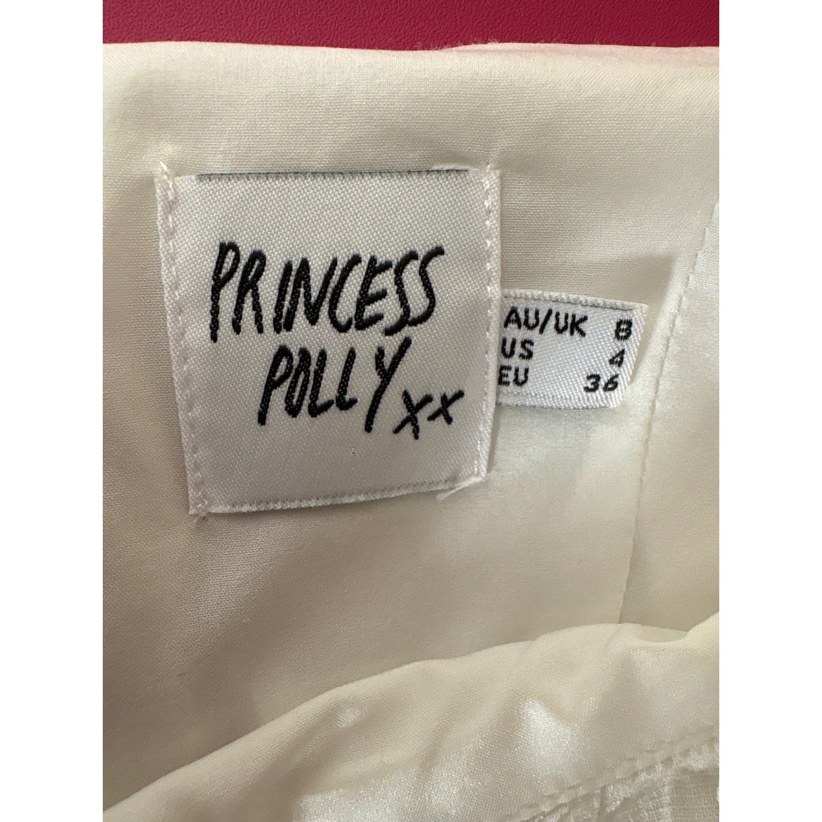 Princess Polly White Swiss Dot Puff Sleeve Corset Dress Size 4 Fairy Coquette