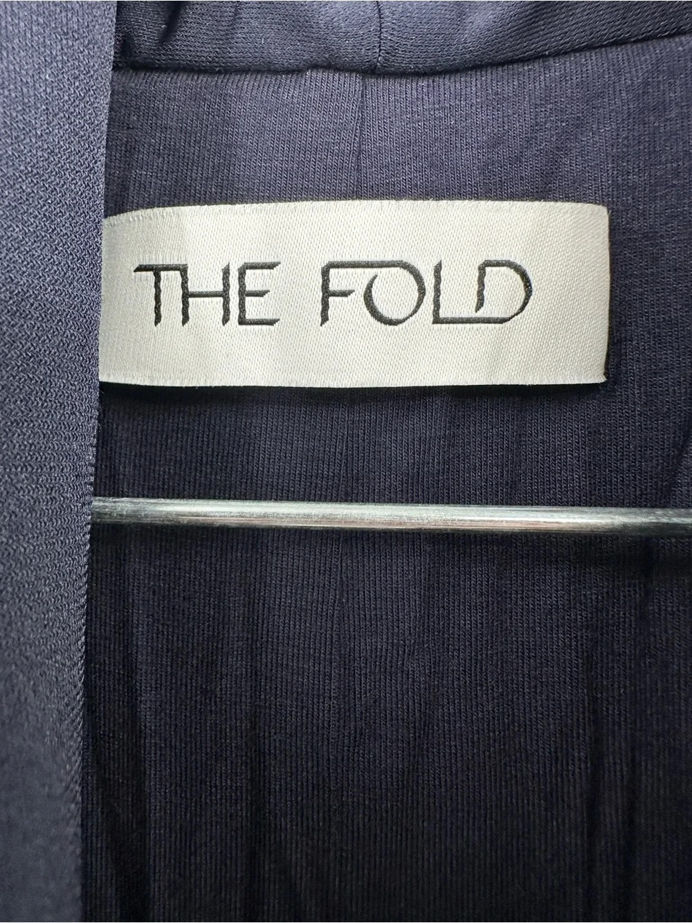 The Fold London Arlington Navy Jersey Dress Peplum Wrap Size Small