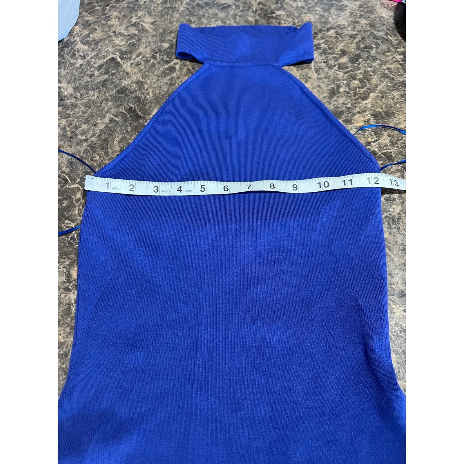 By The Way Royal Blue Mock Neck Halter Bodycon Mini Dress Small Club Sexy Date