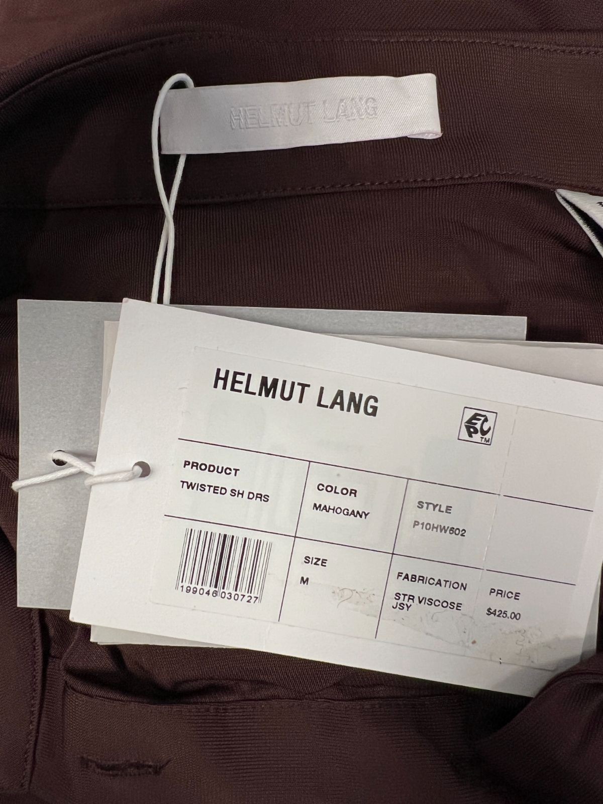Helmut Lang Women Brown Lang Twisted Maxi Shirtdress Size M