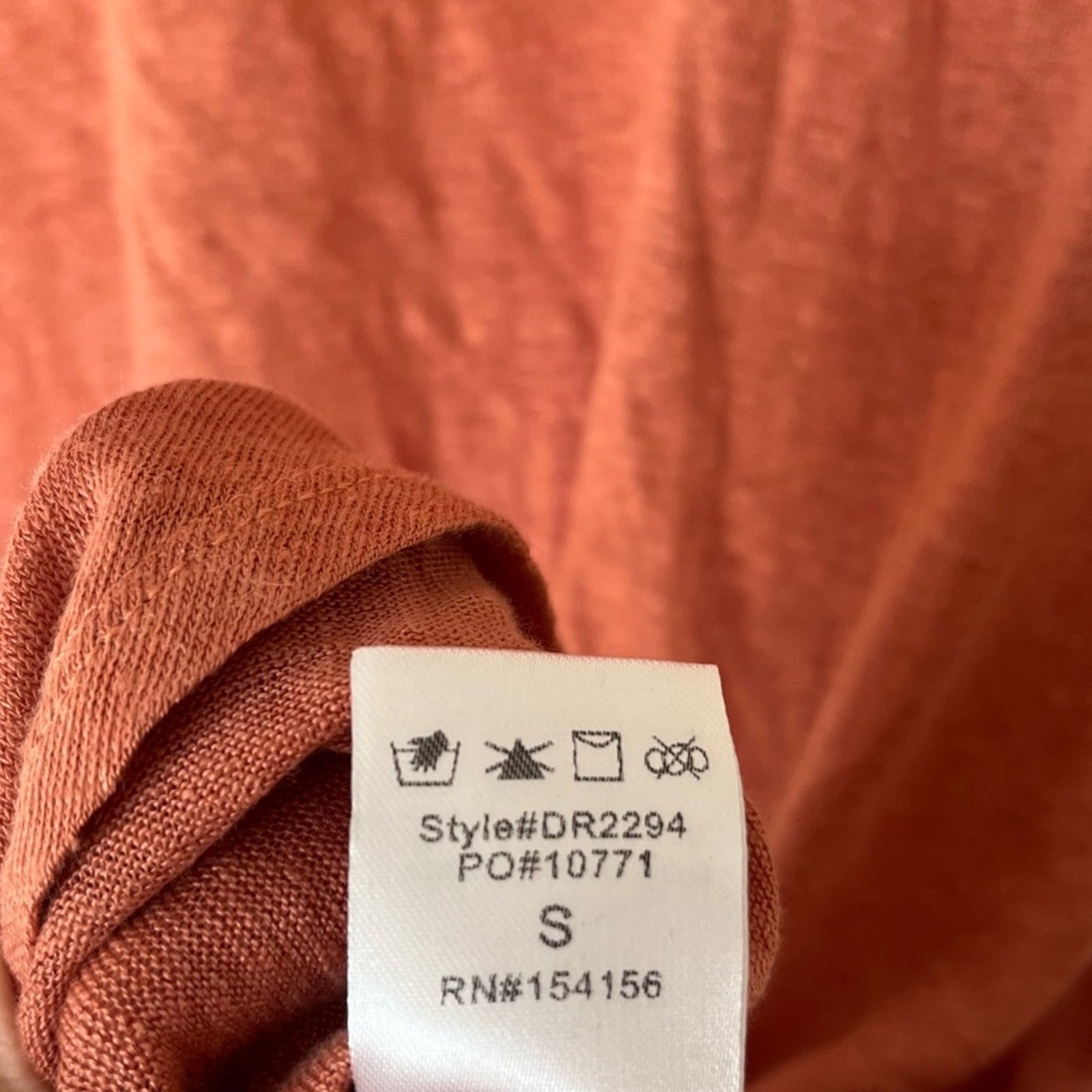 MOD REF 100% Linen Gathered Ruched Asymmetrical Dress Women’s Size Small Salmon