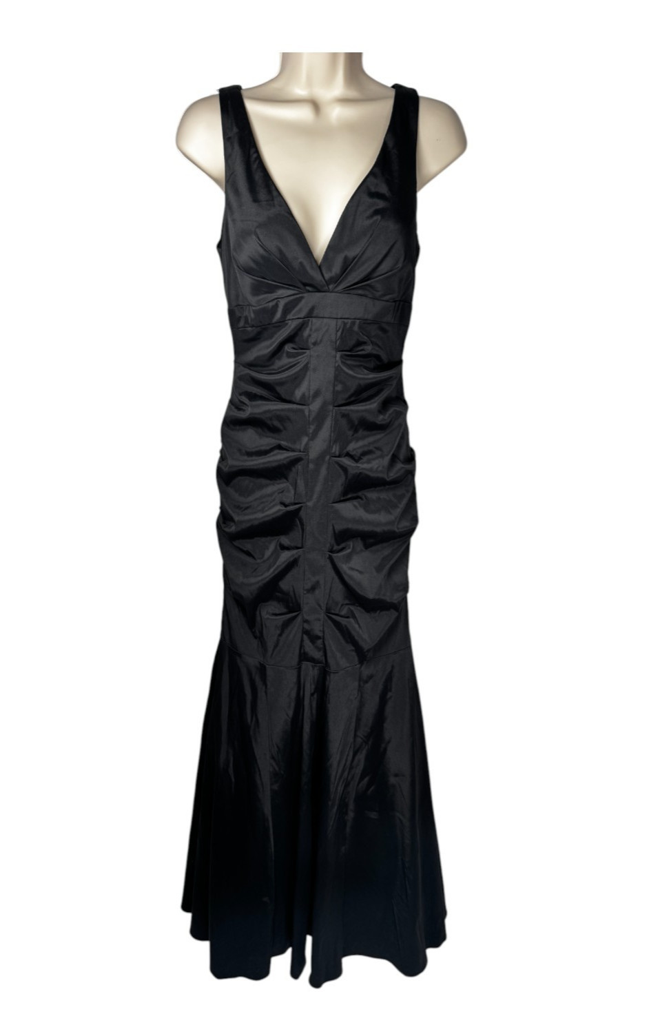 XSCAPE Womens Formal Dress Sz 6 Black Meramid Gown Tulle Lined Prom Event NEW
