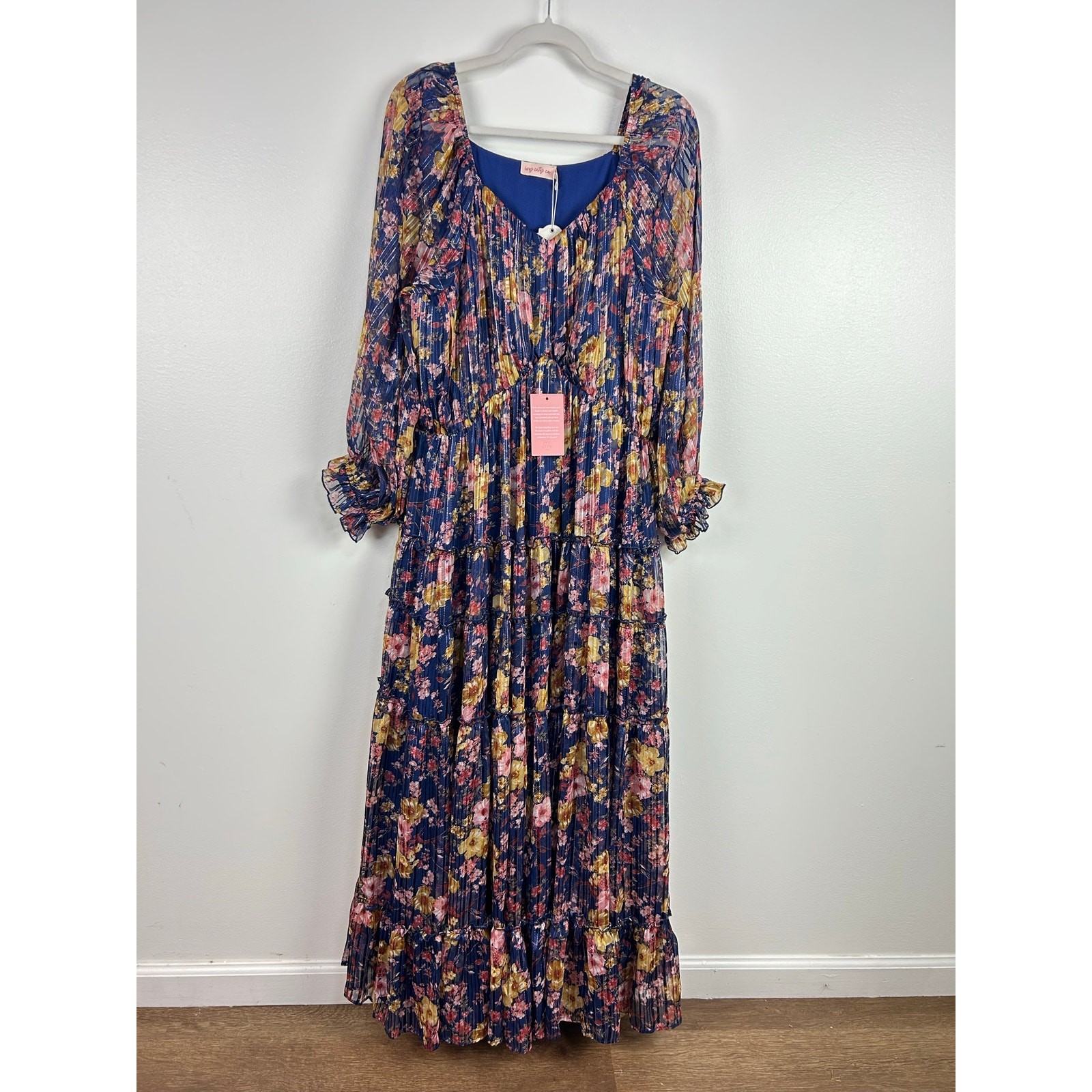 NEW Ivy City Co. Cassia Dress Navy Floral Modest Size XL
