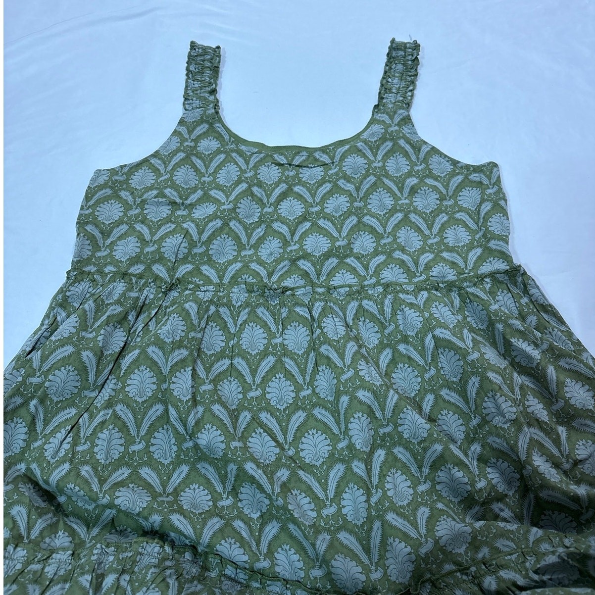 Natural Life Women’s Medium Adele Midi Dress Green Floral Boho Ethereal Girly