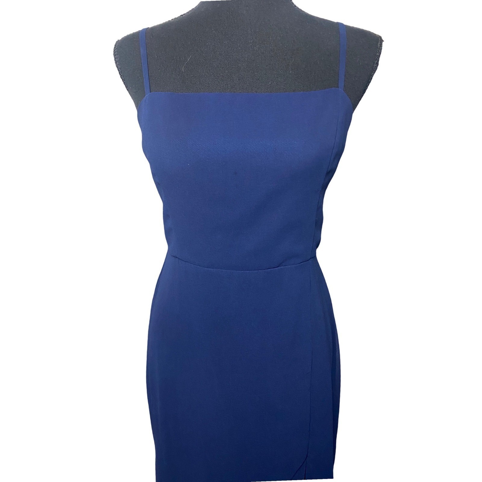 Lulus Feeling Elegant Navy Blue Lace Up Slit Maxi Dress Womens Small Formal Gown