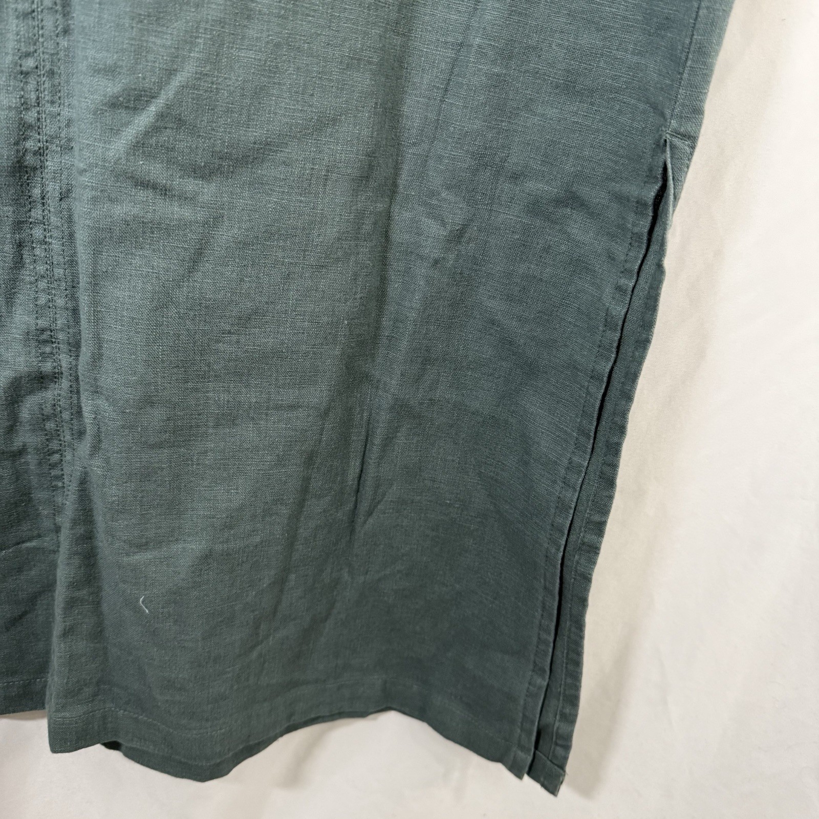 Original TY Wear Linen Blend Maxi Dress Womens 16 Green Sleeveless Vneck Pockets