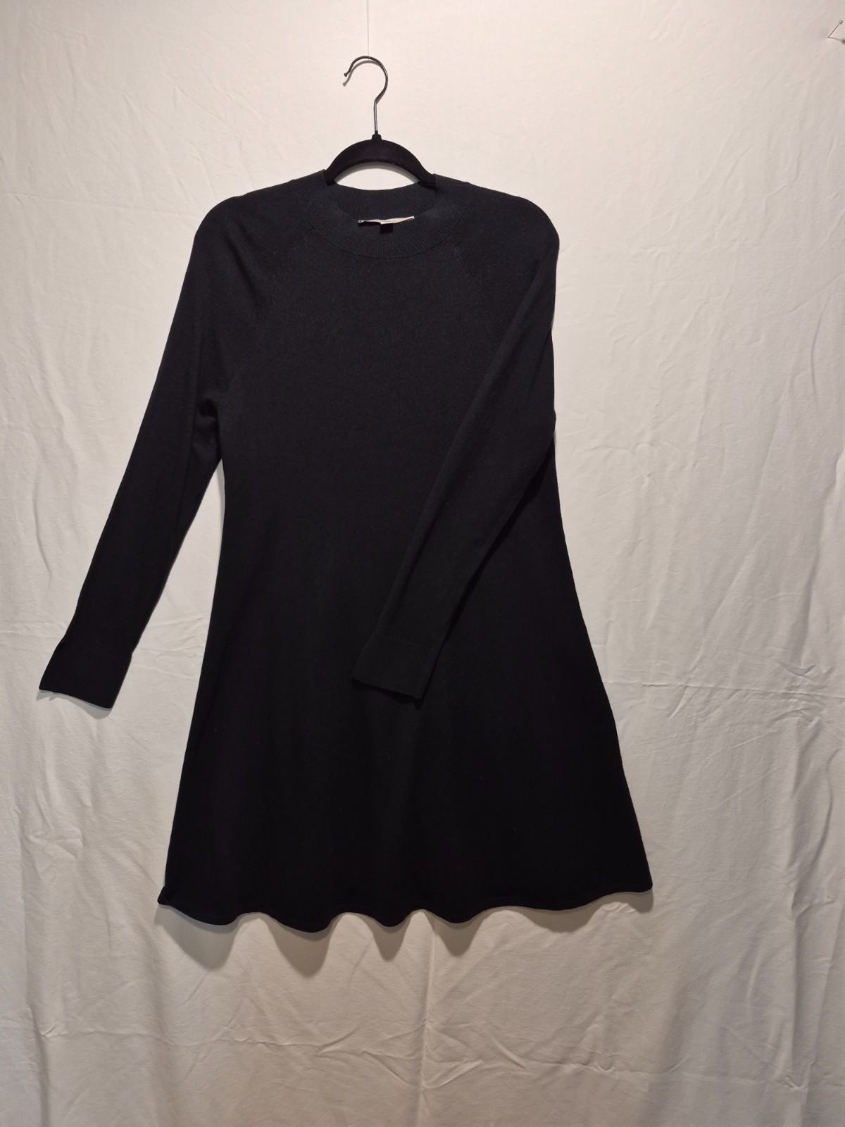 Loft Gray Long Sleeve Sweater Dress Slight Flair Excellent Quiet Luxury Chic
