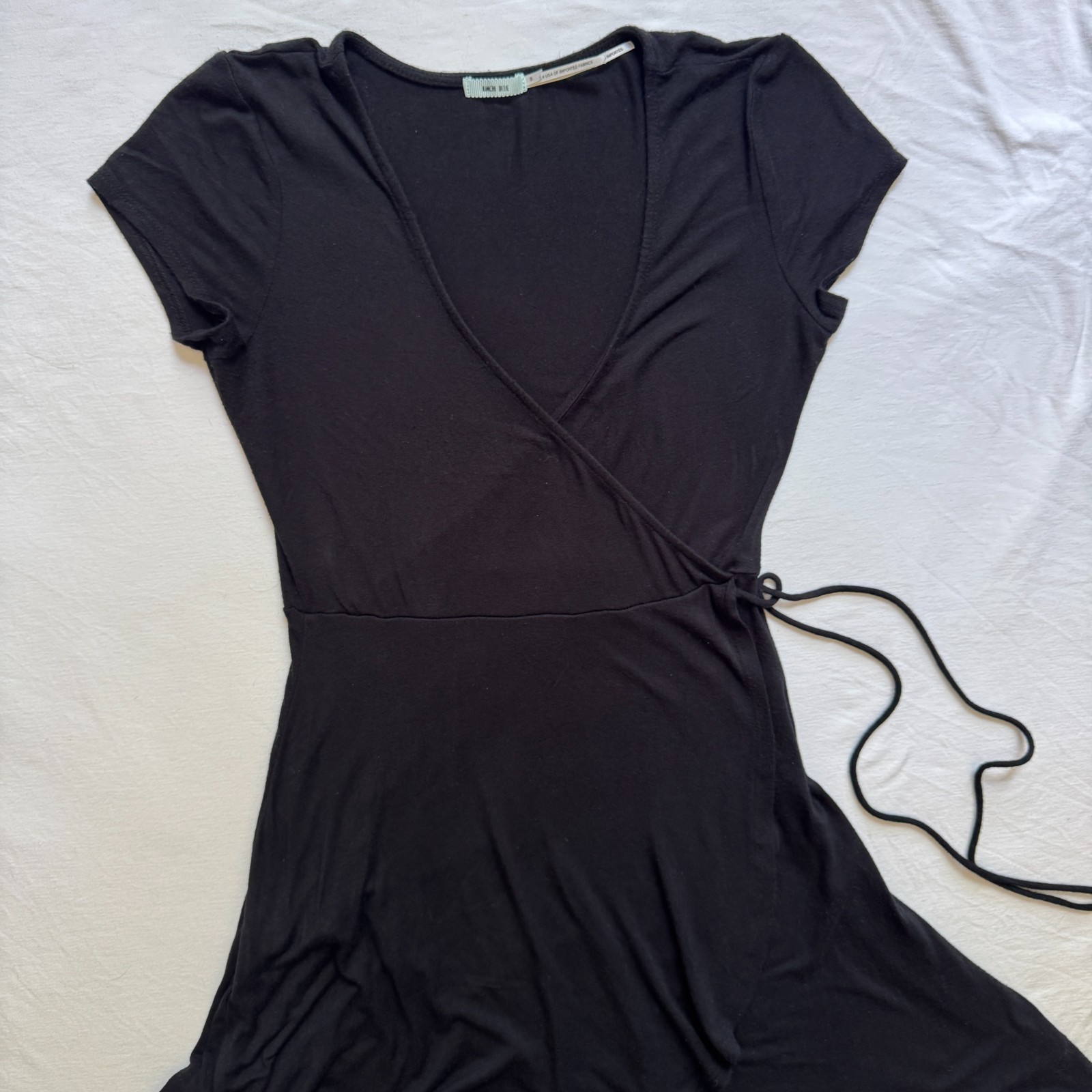Urban Outfitters Kimchi Blue Black Wrap Tie Dress Women S Whimsygoth Minimalist