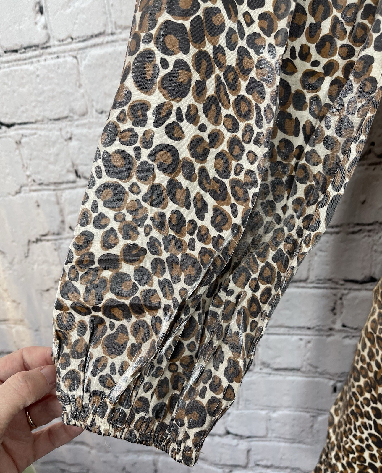 Mittoshop Long Sleeve Babydoll Mini Dress Size M Leopard Print NWT