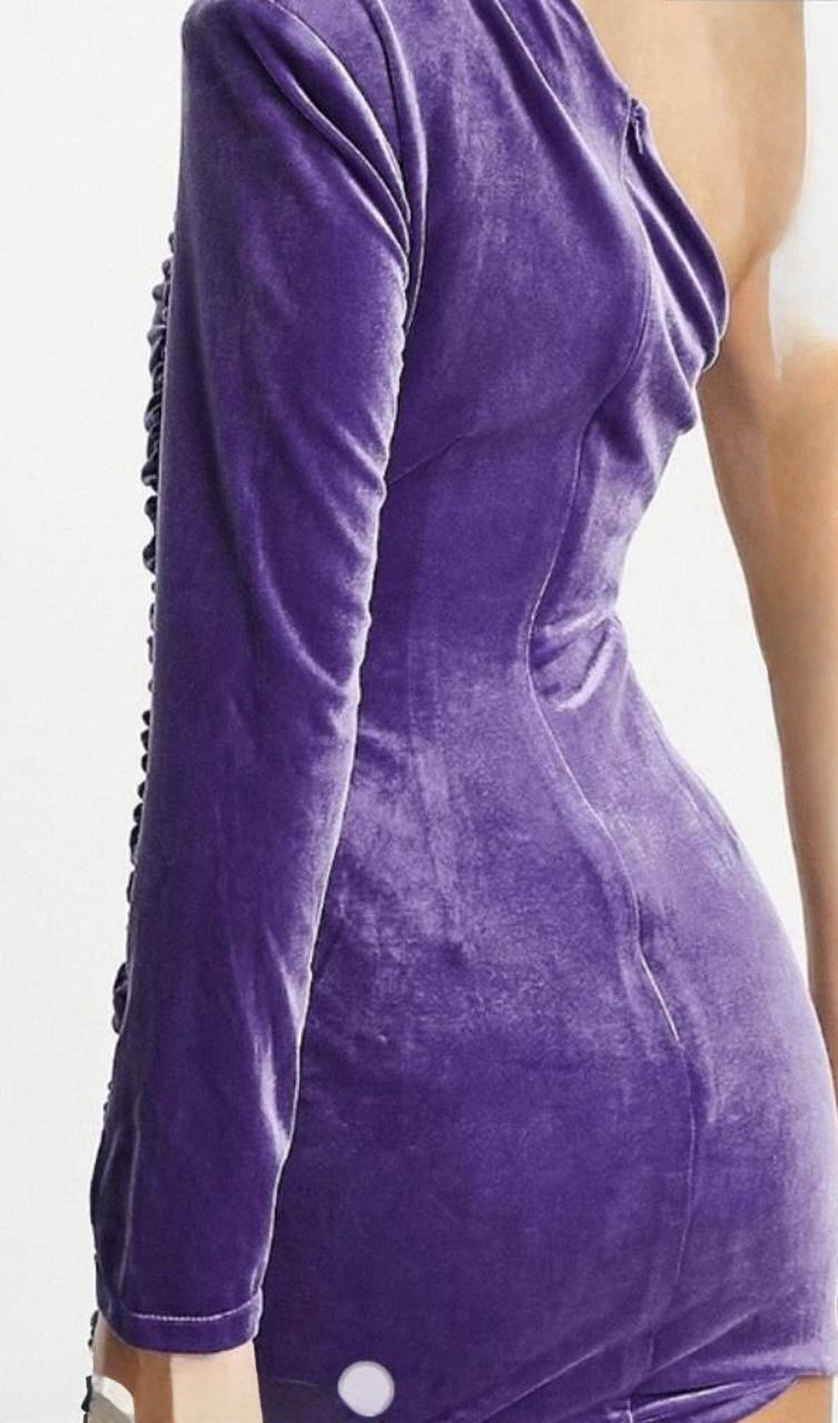 Amy Lynn Purple Asymmetrical Mini Dress Size M
