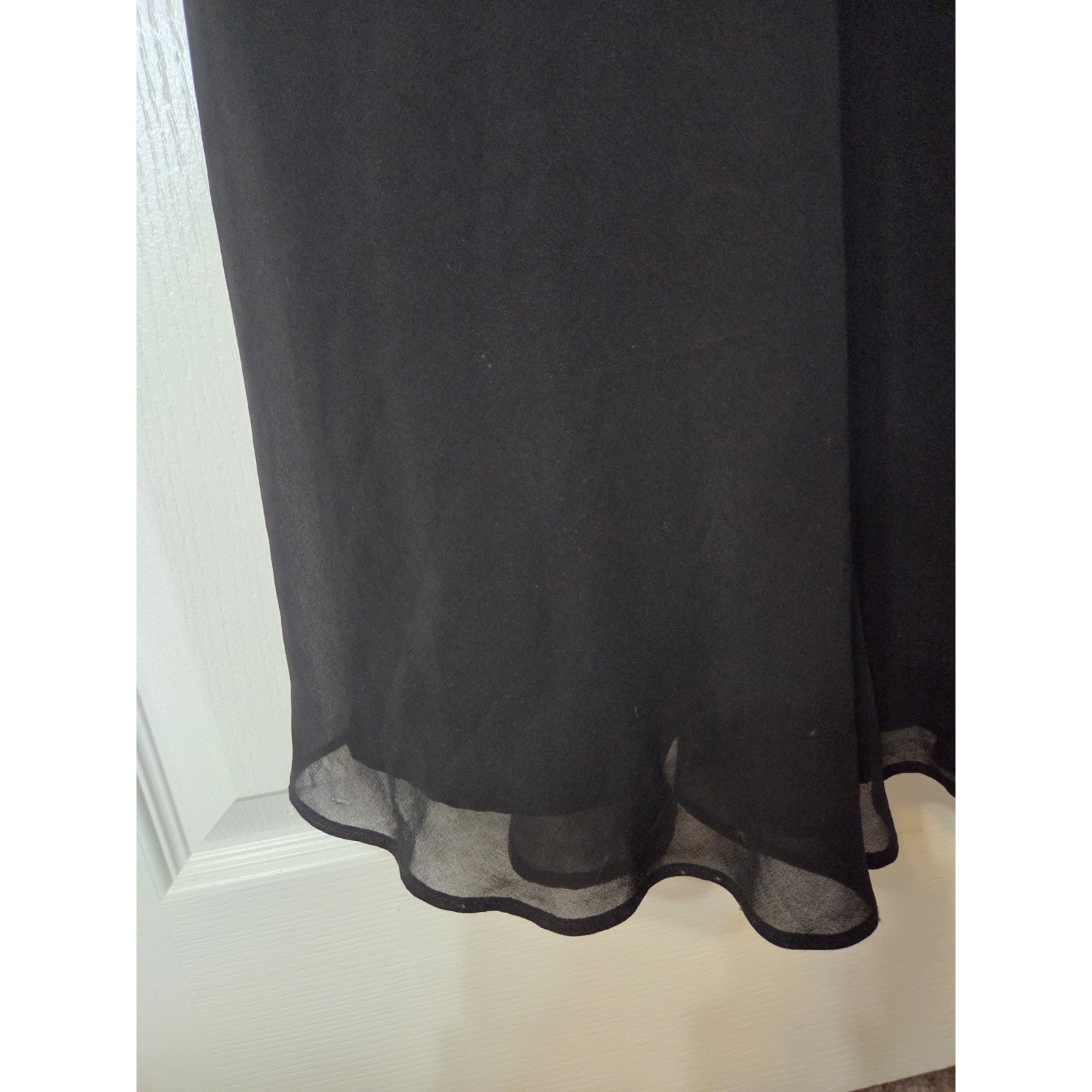 Lovers and Friends (Revolve) Black Chiffon Sexy Slit Slip Maxi Dress, Size Small