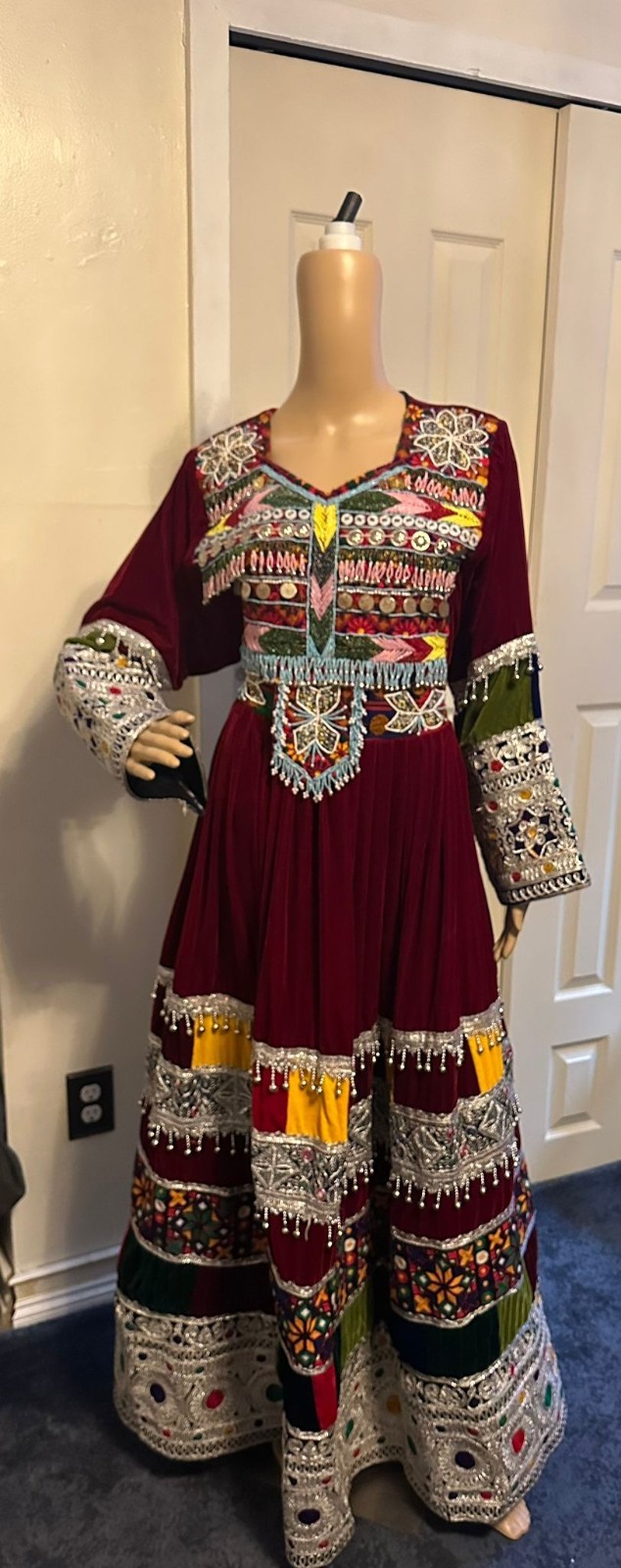 Afghan Maxi Dress – Red