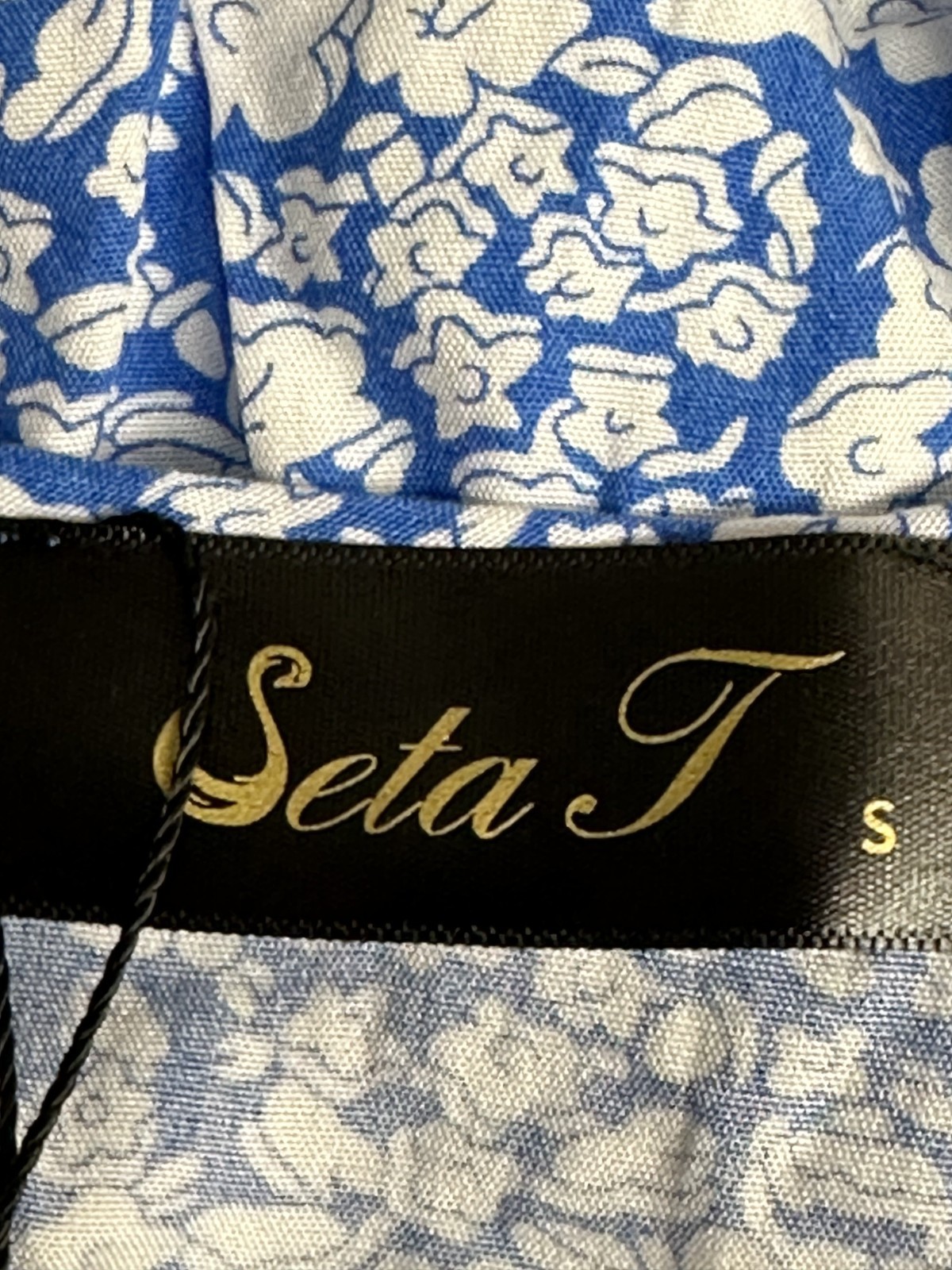 Seta T Women’s V Neck Split Hem Short Sleeve Floral Maxi Sundress Blue Small