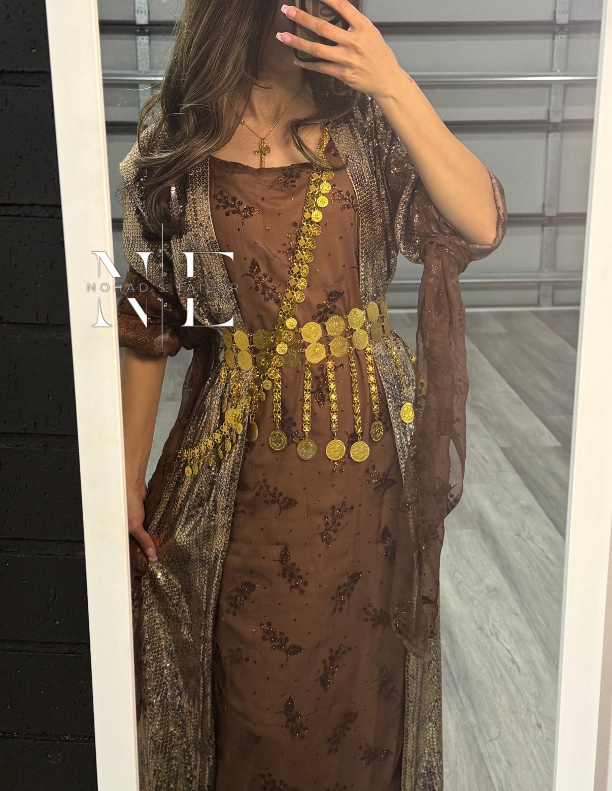 Brown and Gold Kurdish gown (Jilli Kurdi)