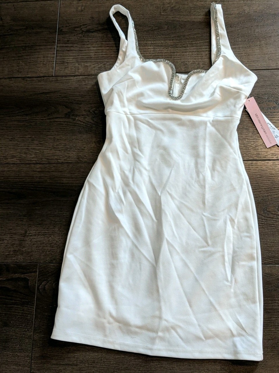 NWT Aqua Embellished Tank Dress, Ivory, sz XS