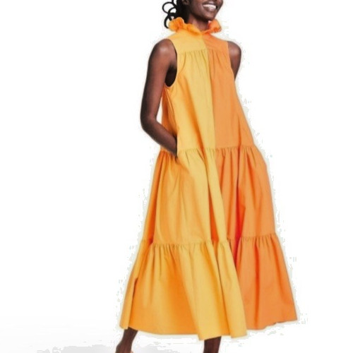 Christopher John Rogers x Target Sleeveless Two-Tone Tiered Maxi Dress Small NWT
