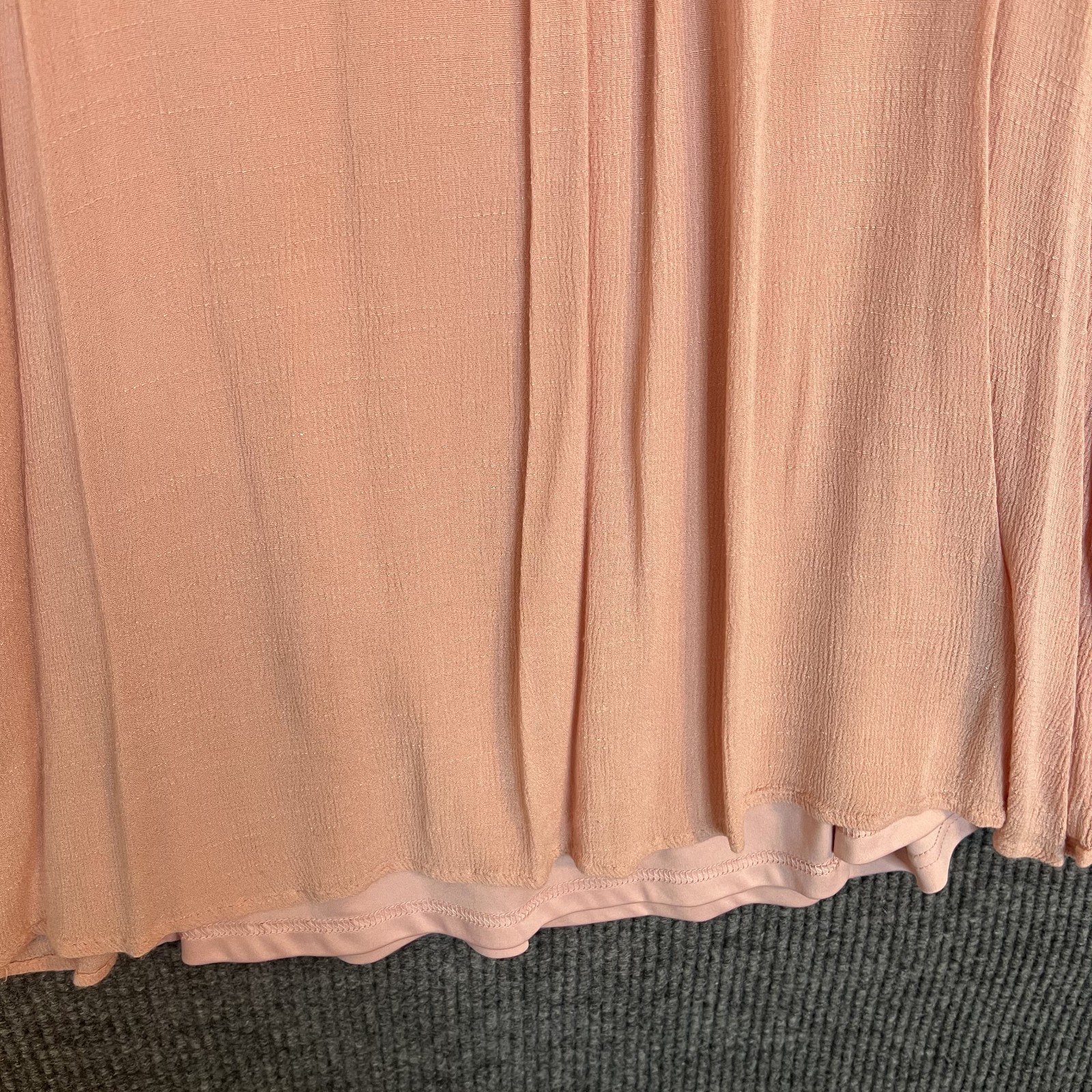 Womens Crinkle Crotchet Shift Dress Medium Pink Cream Bohemian Romantic Dainty