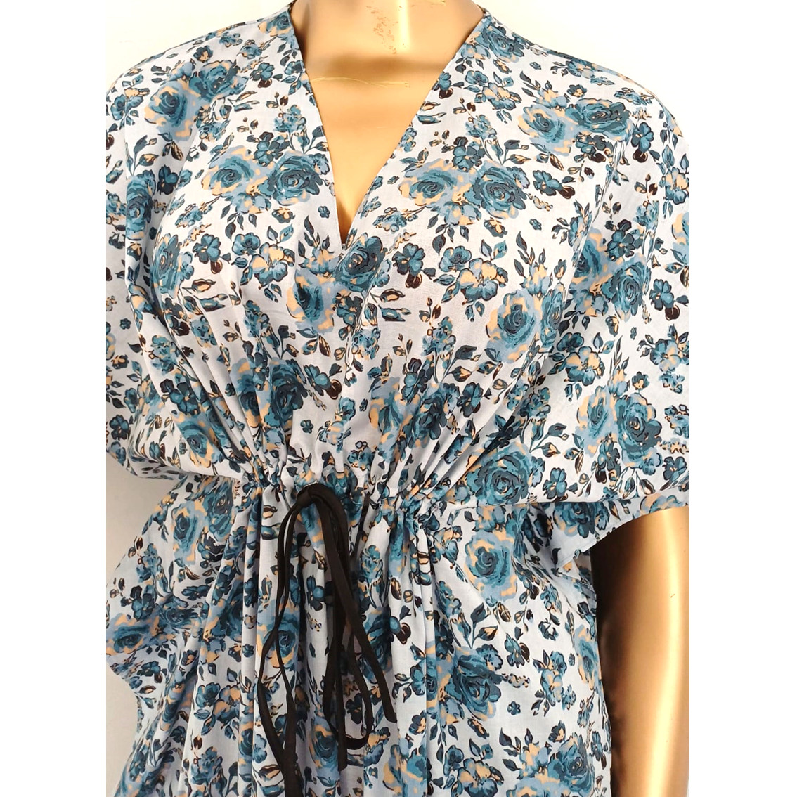 Indian Hand made Block Print Organic Cotton Floral Dress for Women All Seasons