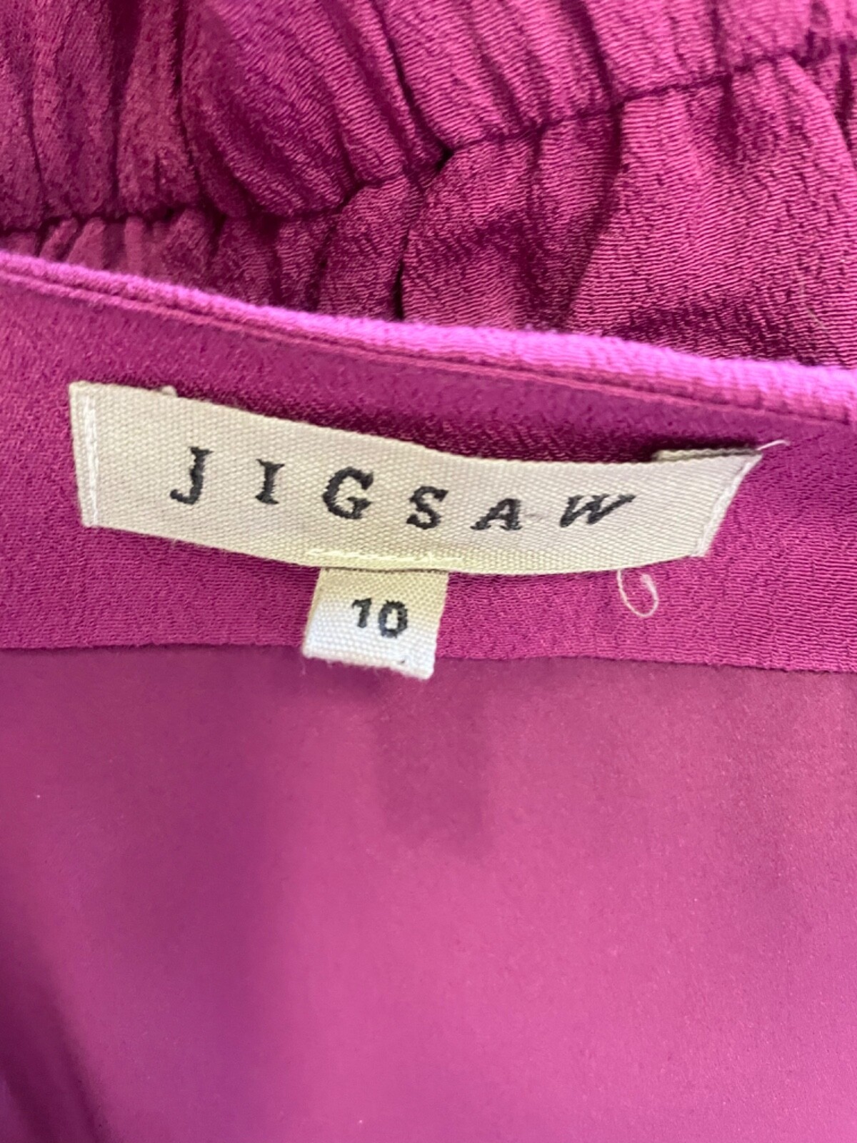 JIGSAW CRANBERRY PINK CROSS OVER V NECK SLEEVELESS BELTED DRESS SIZE 10