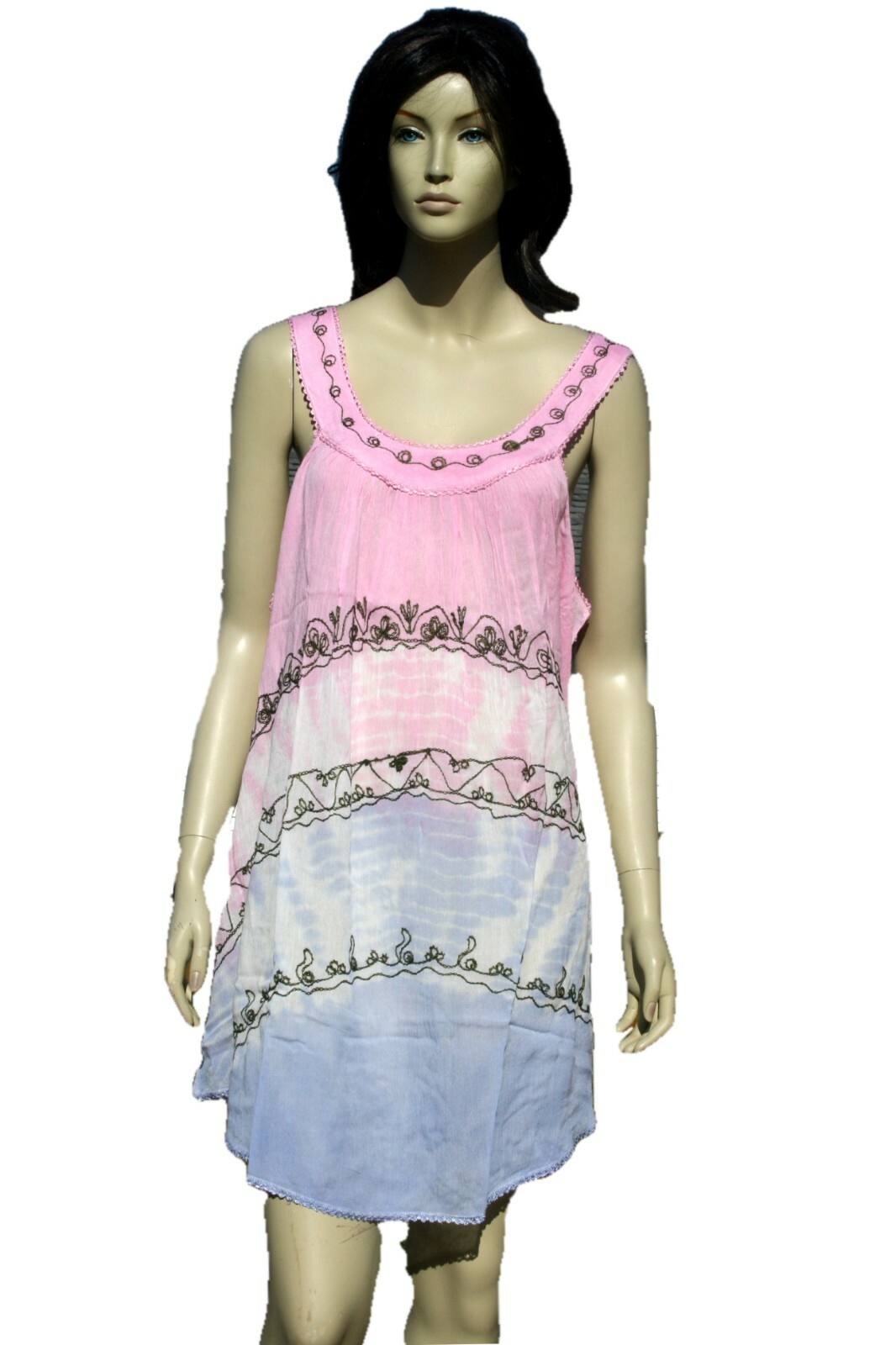 Plus Size Umbrella Sundress Beachwear Sizes 2X 3X Pink Multi