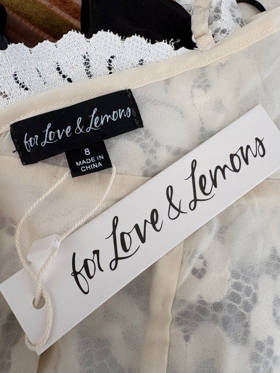 $589 NWT For Love And Lemons “Karissa” Maxi Gown in Cream Sz 8