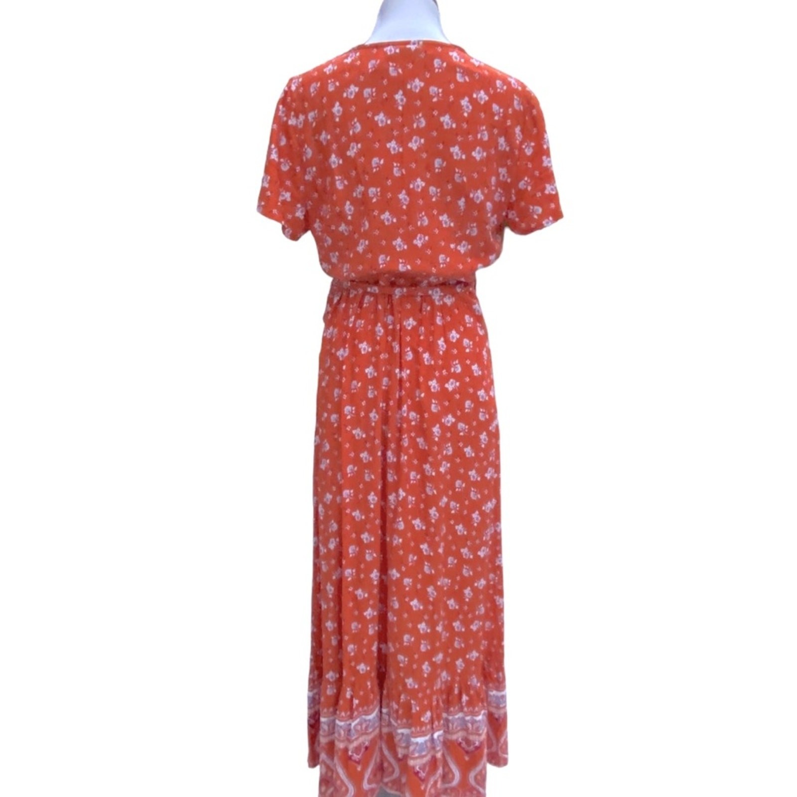 Maxi Dress Medium Boho Wrap Cottage Floral Long dress Vacation cruise romantic