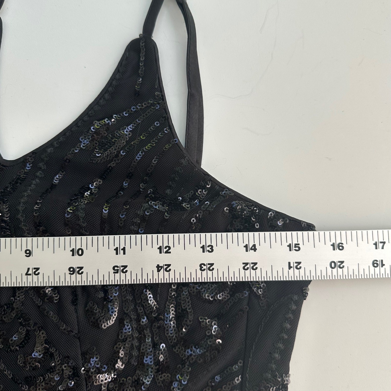 Lulus Black Sequin One Shoulder Mini Dress Womens Size M Bodycon Cocktail Slit